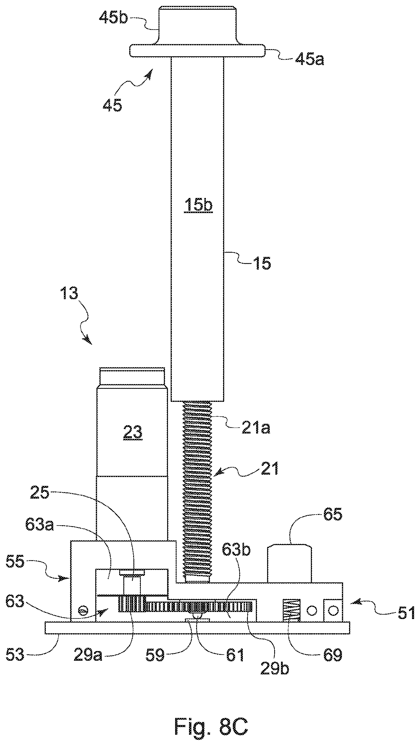 Patent US12508359 Figure 9 – Portable pump for drug infusion through a syringe removably engaged in the pump