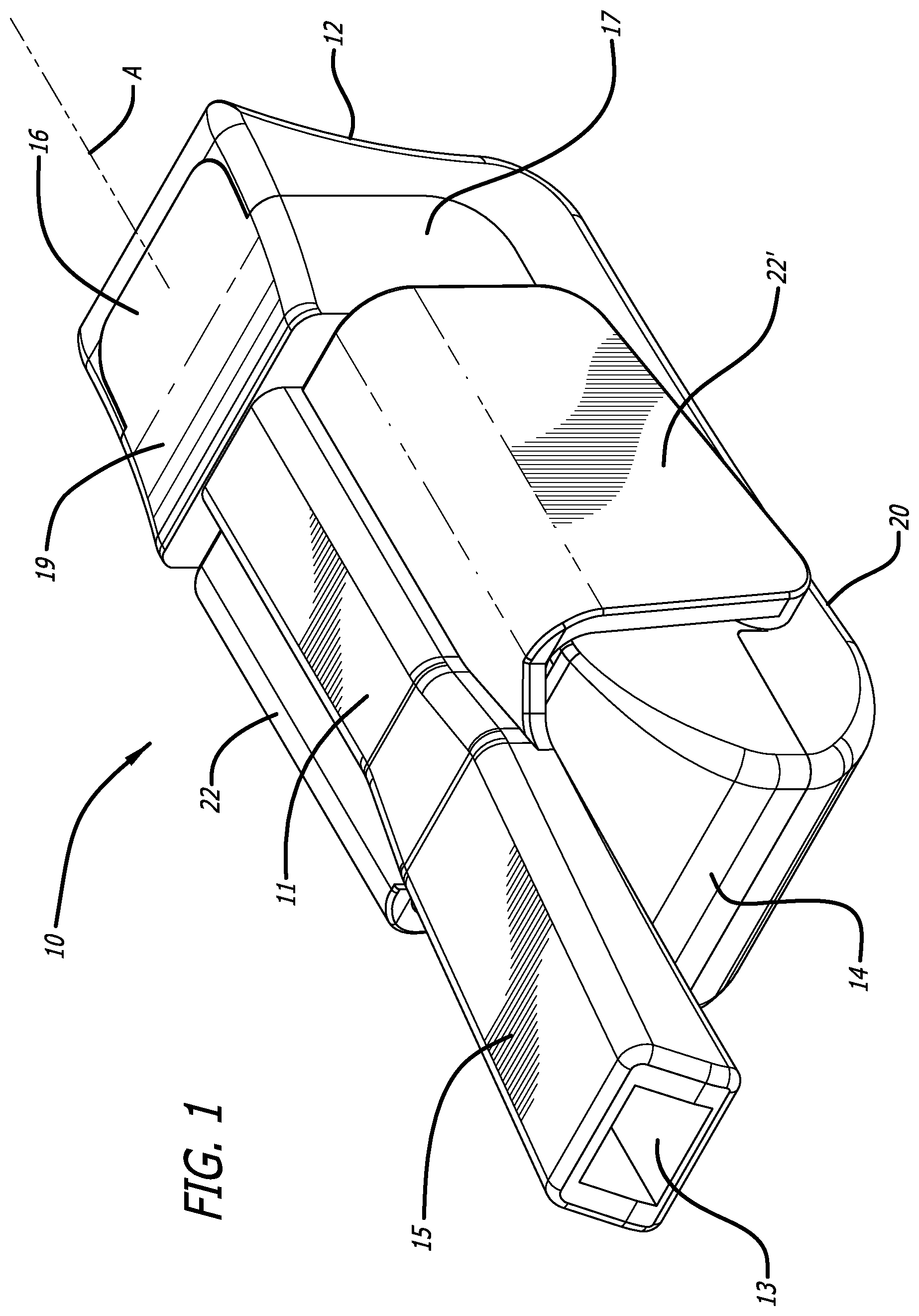 Patent US12508376 Figure 1 – Dry powder inhaler