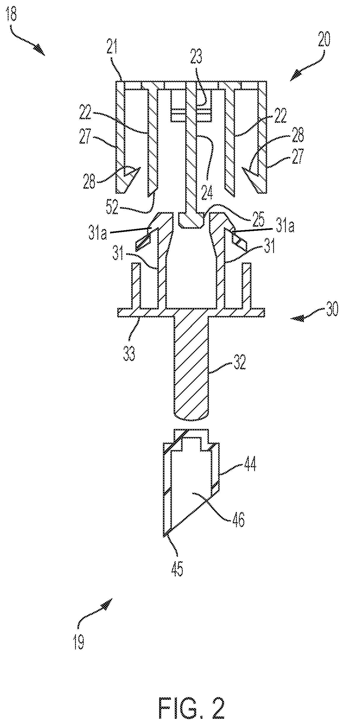 Patent US12508377 Figure 2 – Nasal delivery device with trigger and spring-loaded activator