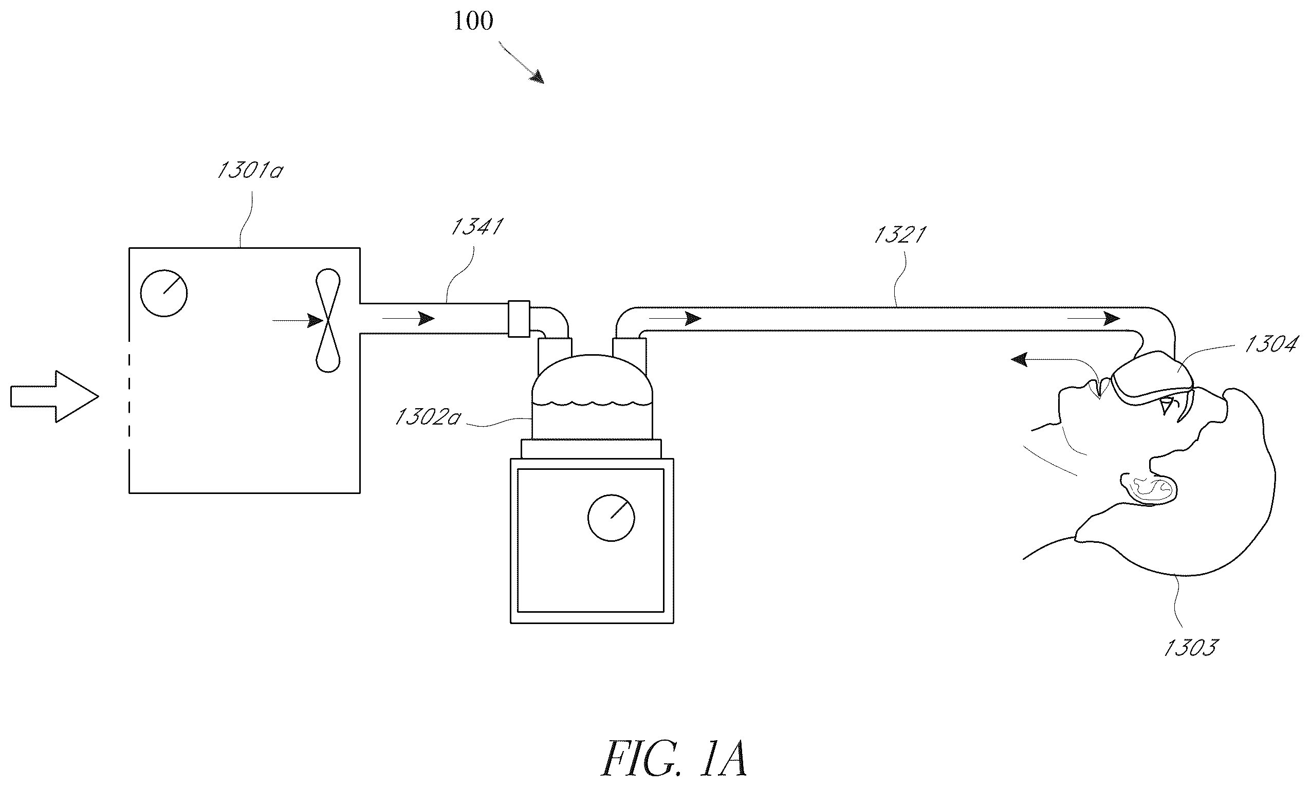 Patent US12508379 Figure 1 – System and method of detection of water in a conduit for use in a respiratory therapy system