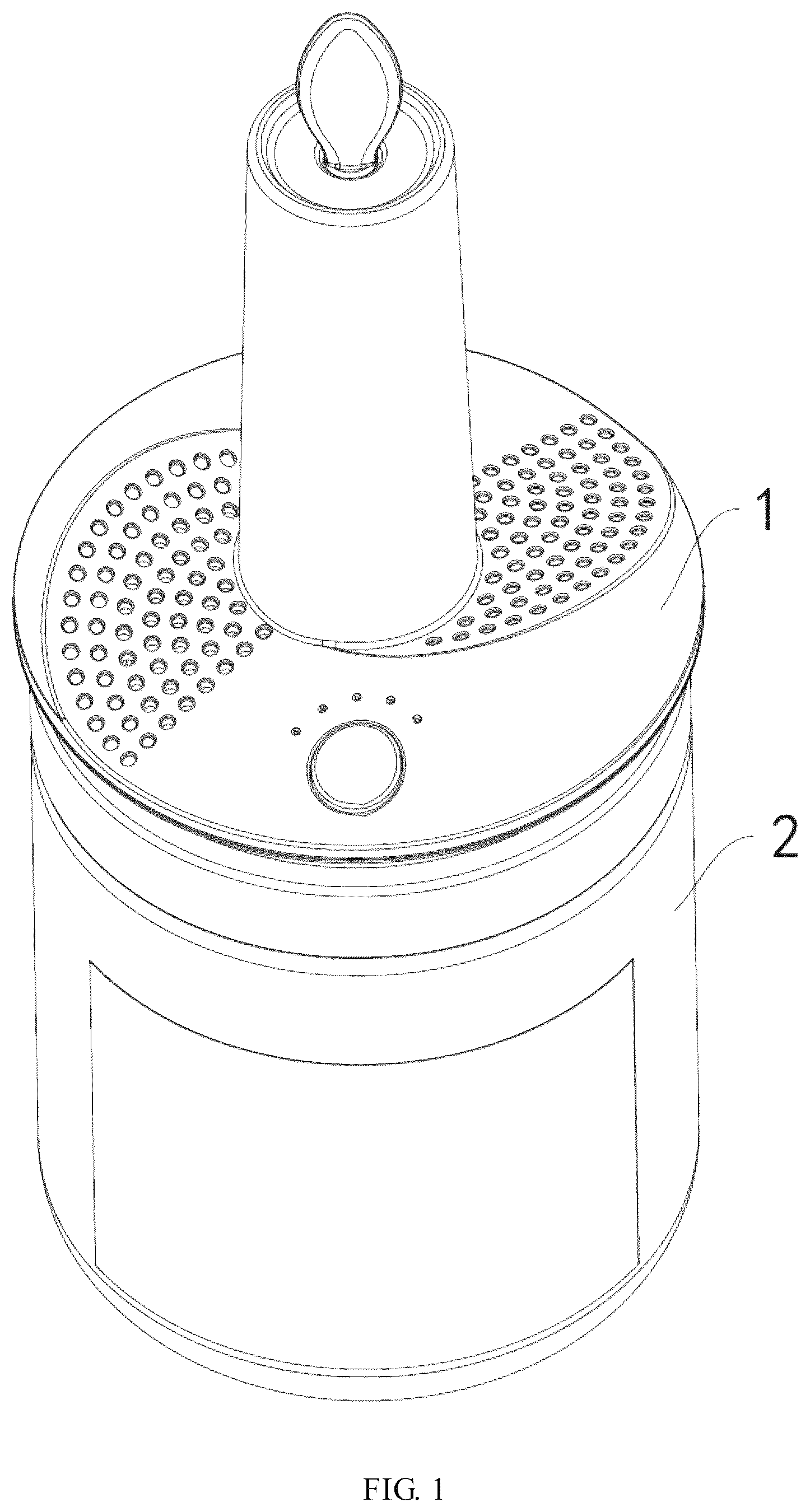 Patent US12508396 Figure 1 – Aromatherapy candle lamp