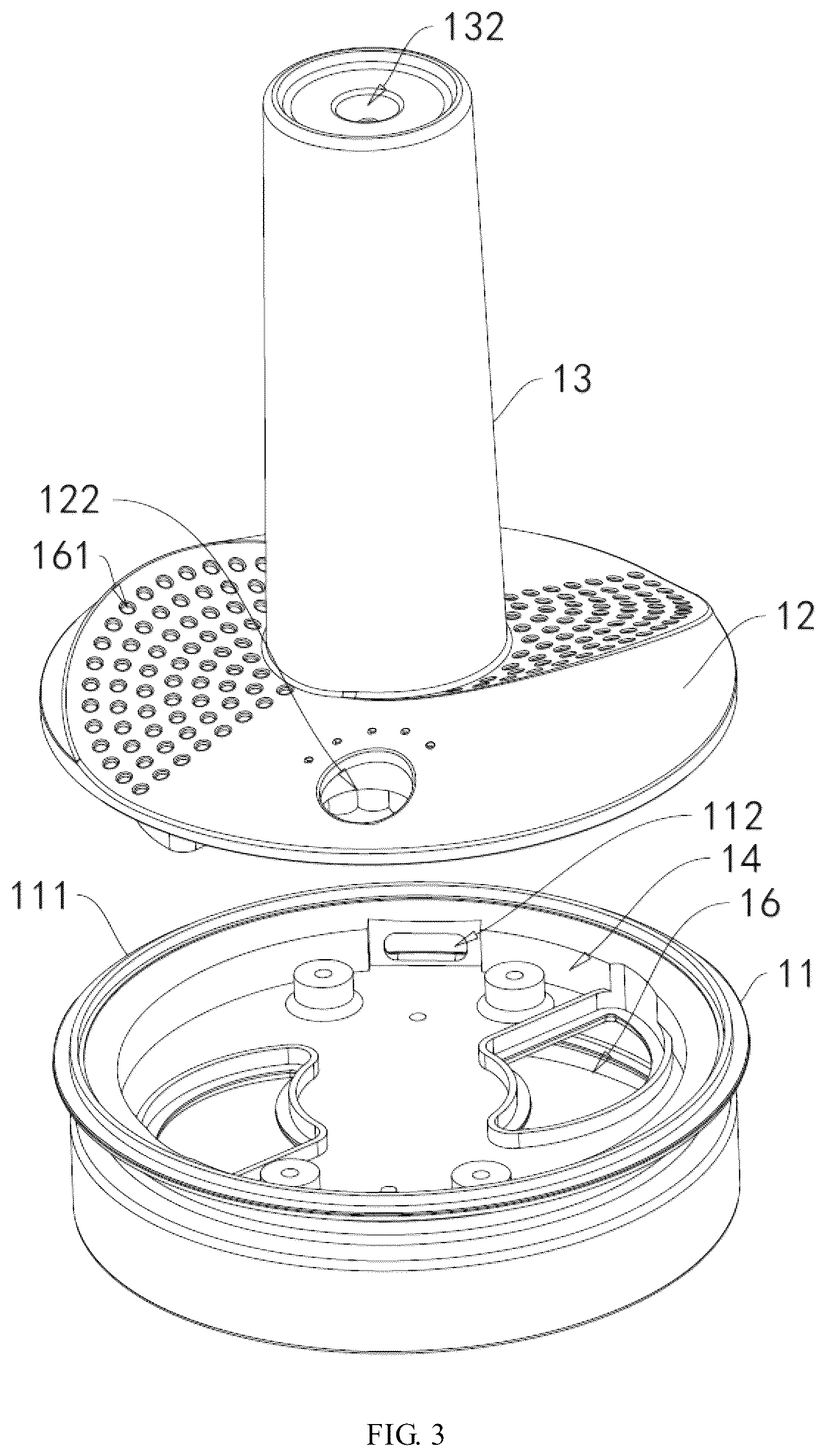 Patent US12508396 Figure 3 – Aromatherapy candle lamp