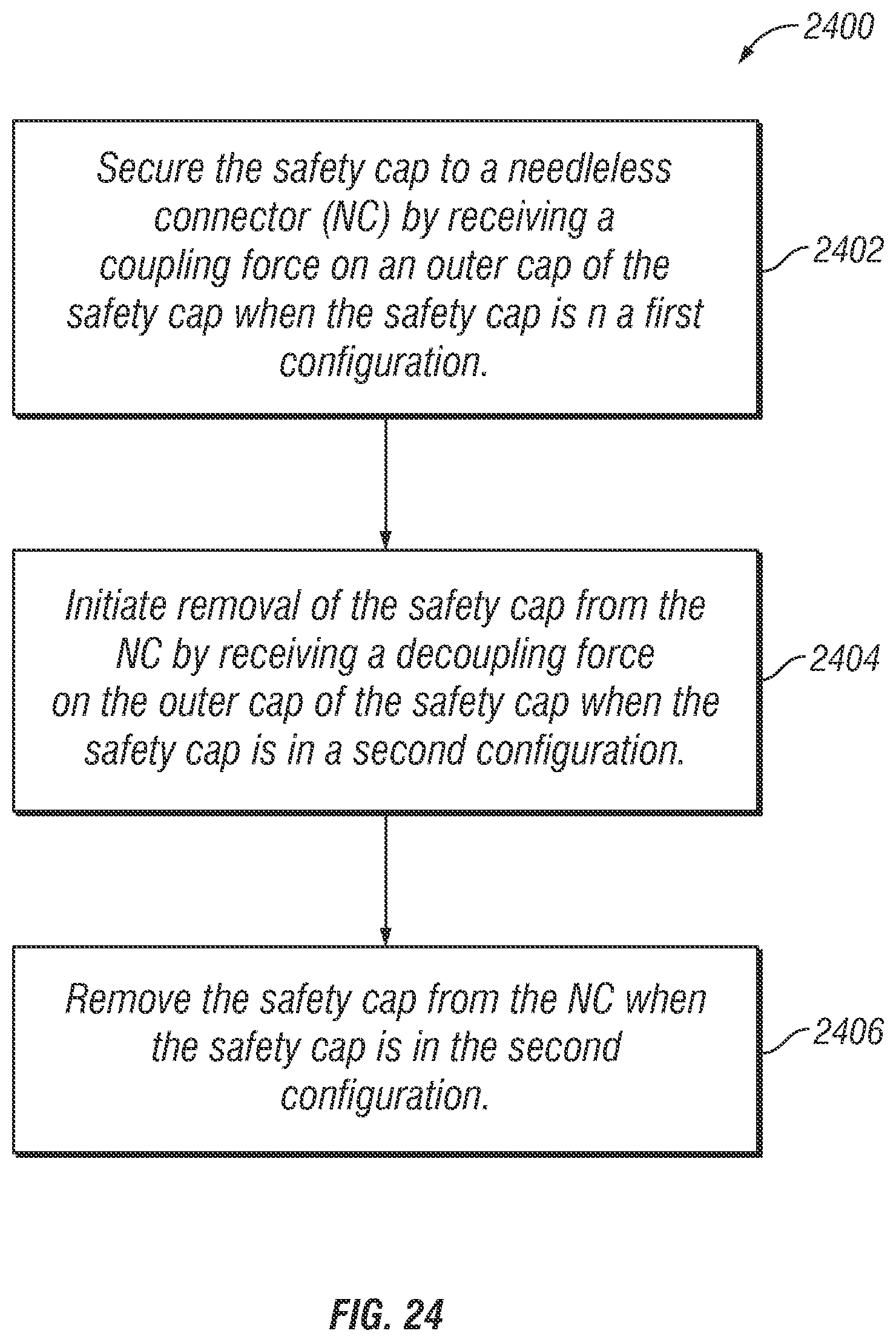 Patent US12508414 Figure 18 – Single use safety cap for use with needleless connectors