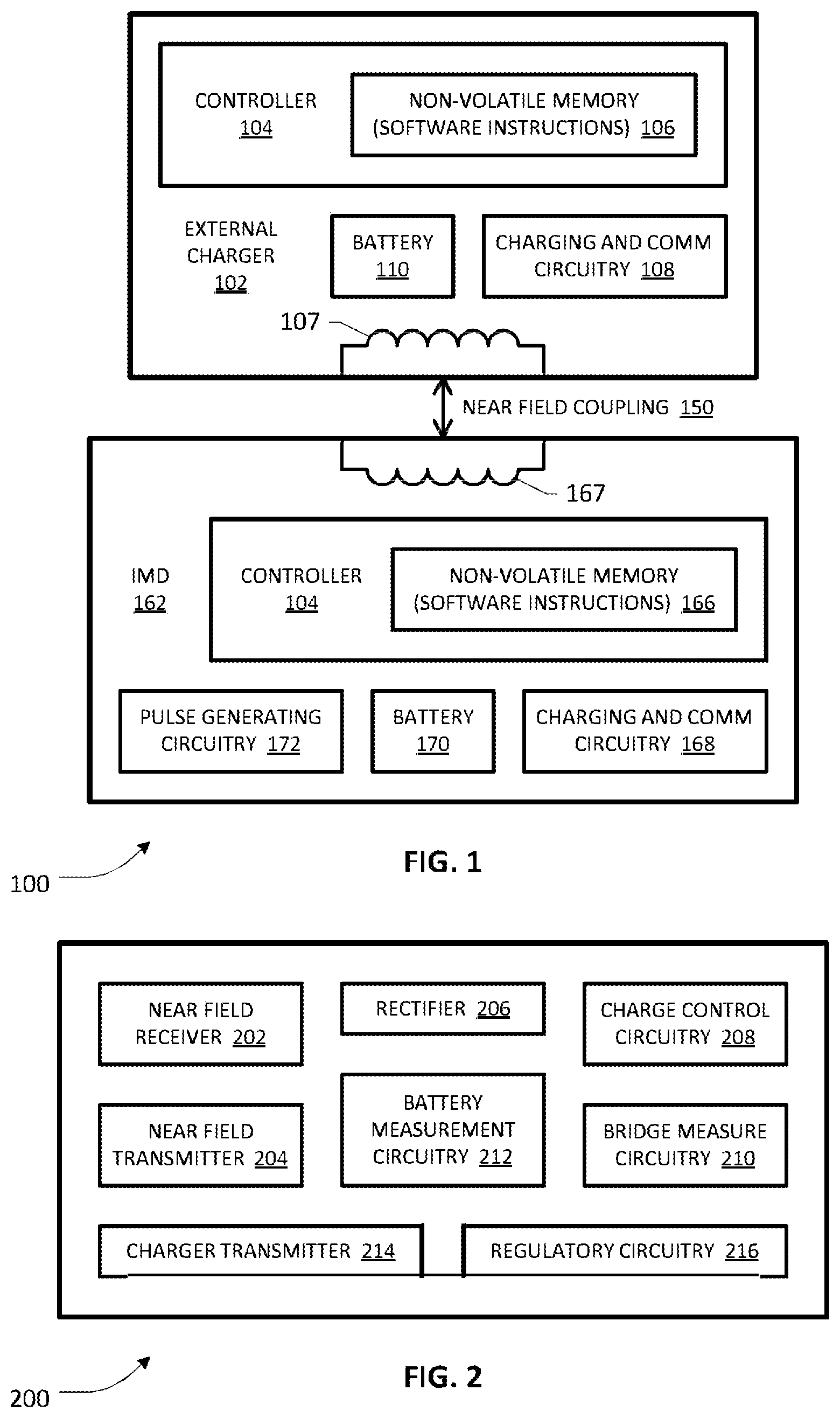 Patent US12508435 Figure 1 – Wireless power transfer circuit for a rechargeable implantable pulse generator
