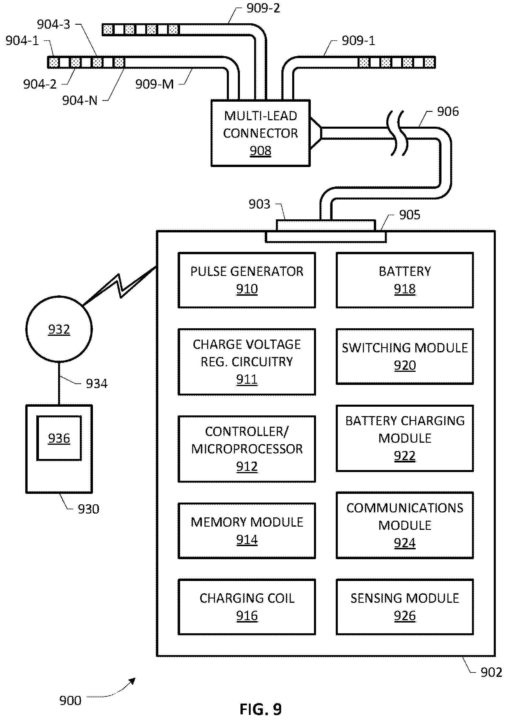 Patent US12508435 Figure 8 – Wireless power transfer circuit for a rechargeable implantable pulse generator