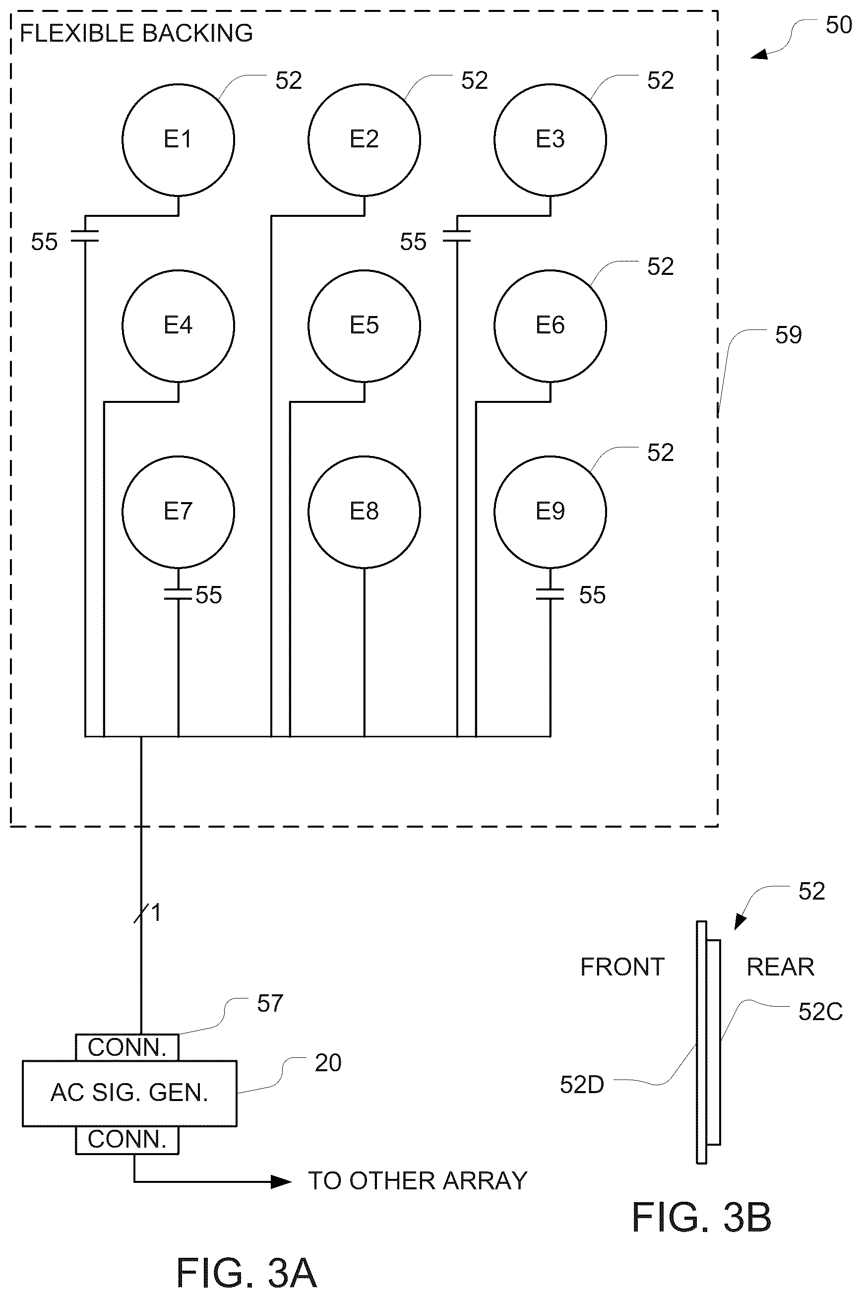 Patent US12508437 Figure 3 – Using capacitors to regulate current in transducer arrays for applying tumor treating fields (TTFields)