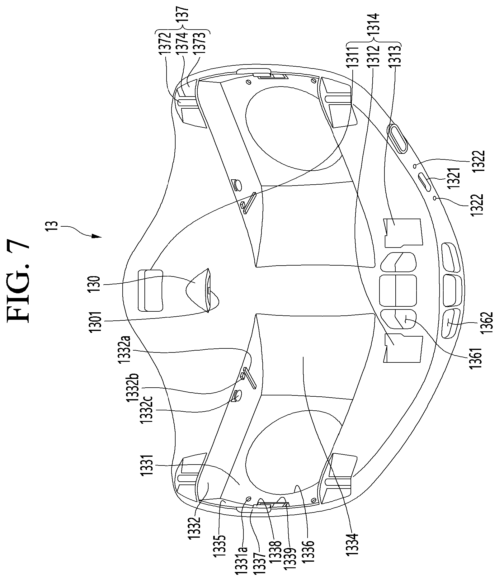 Patent US12508451 Figure 7 – Mask apparatus with rear surface inlet and outlet