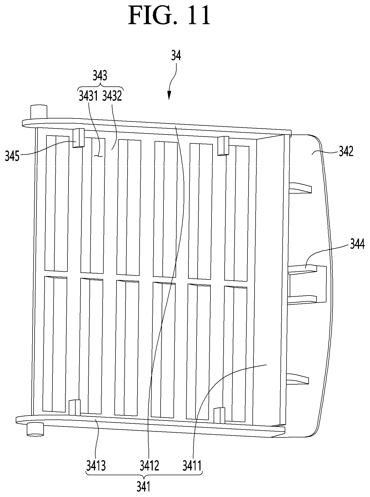 Patent US12508451 Figure 11 – Mask apparatus with rear surface inlet and outlet