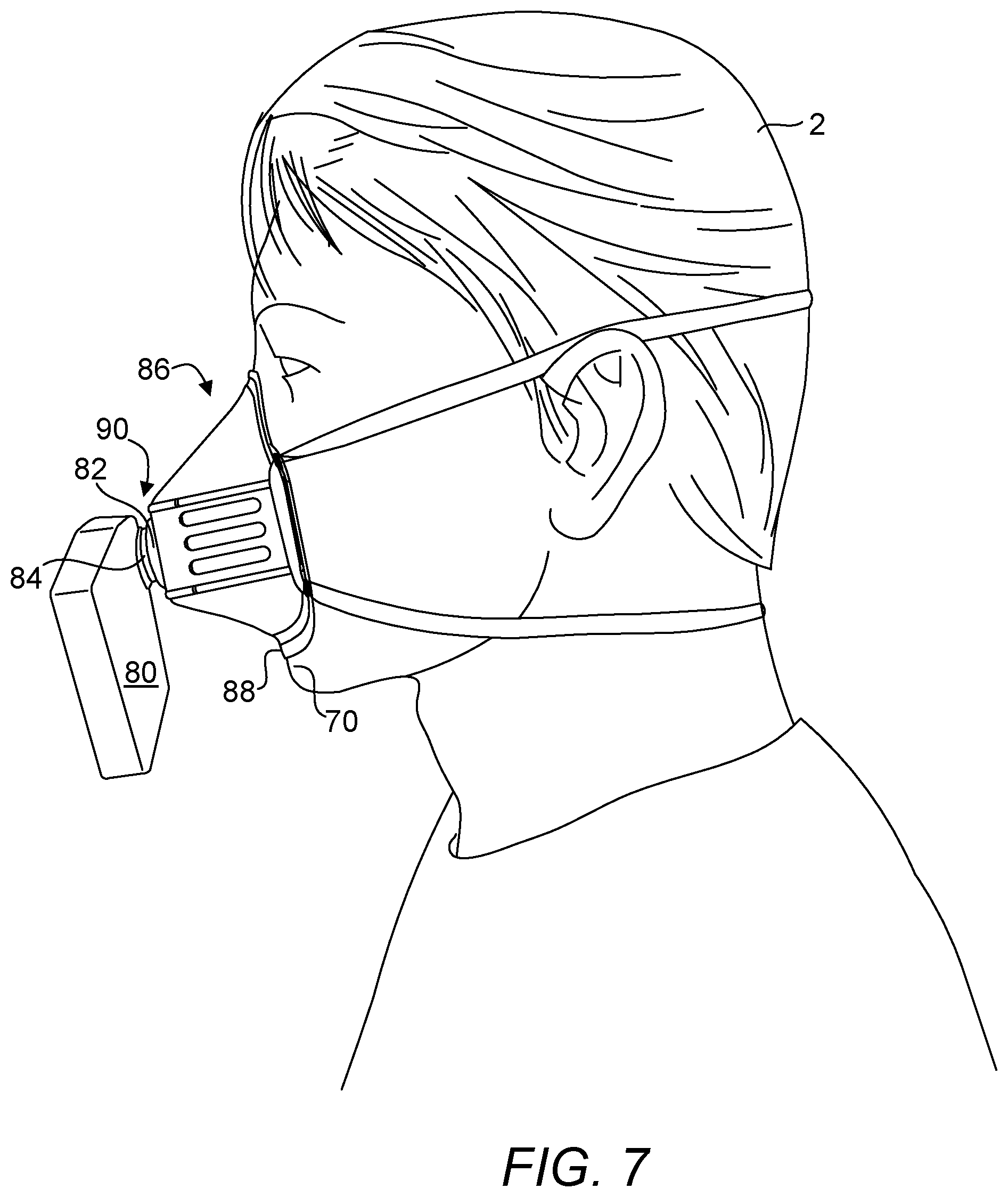 Patent US12508452 Figure 6 – Multifunctional respiratory protective face mask