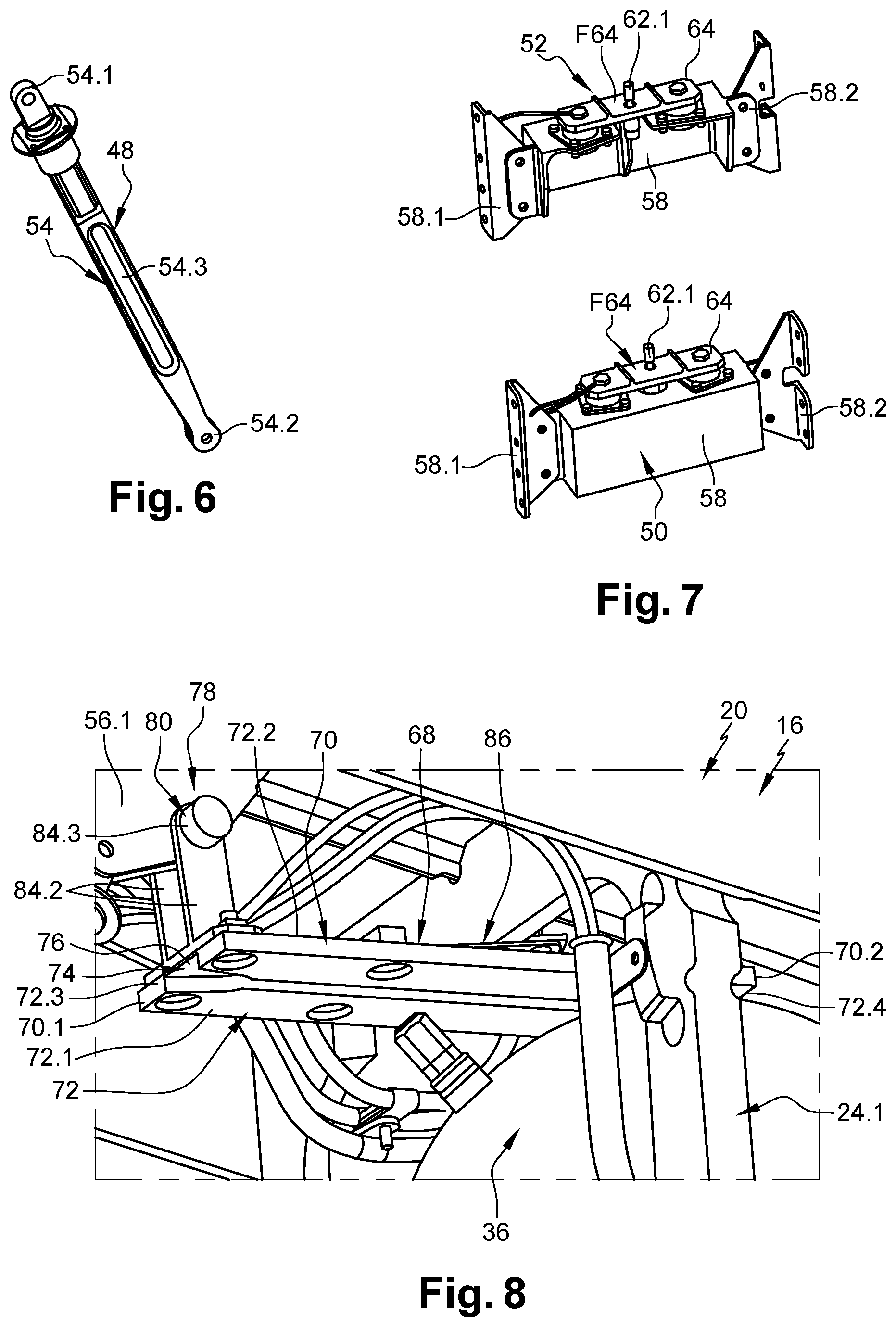 Patent US12508454 Figure 3 – Aircraft pylon equipped with a guidance system for mounting or dismounting a tank and method of mounting/dismounting said tank