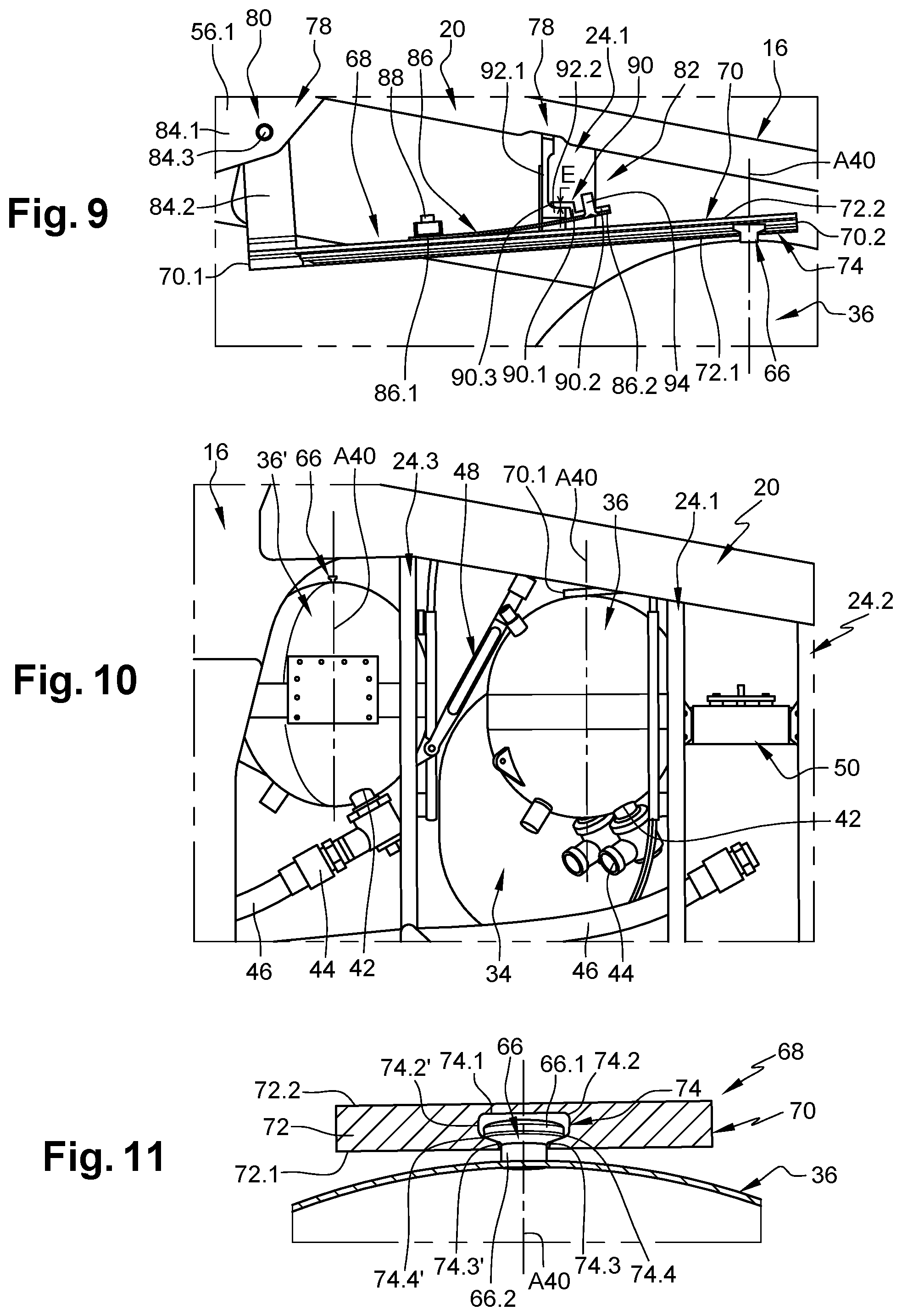 Patent US12508454 Figure 4 – Aircraft pylon equipped with a guidance system for mounting or dismounting a tank and method of mounting/dismounting said tank