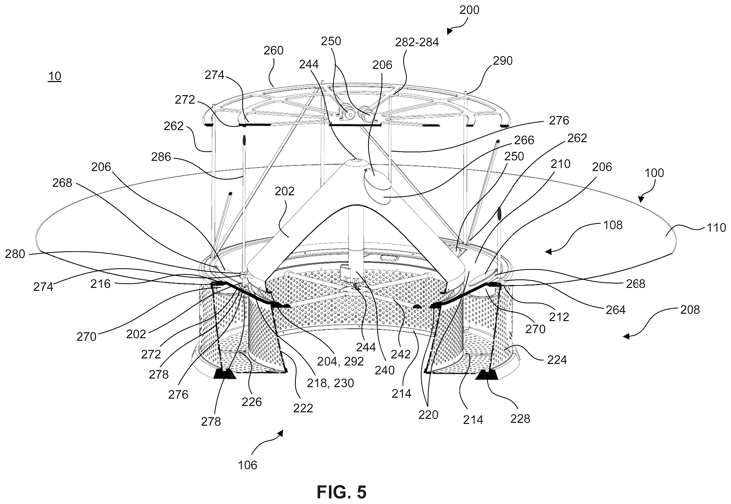 Patent US12508456 Figure 5 – Constant flow rate regulating valve assembly for an aerial firefighting bucket