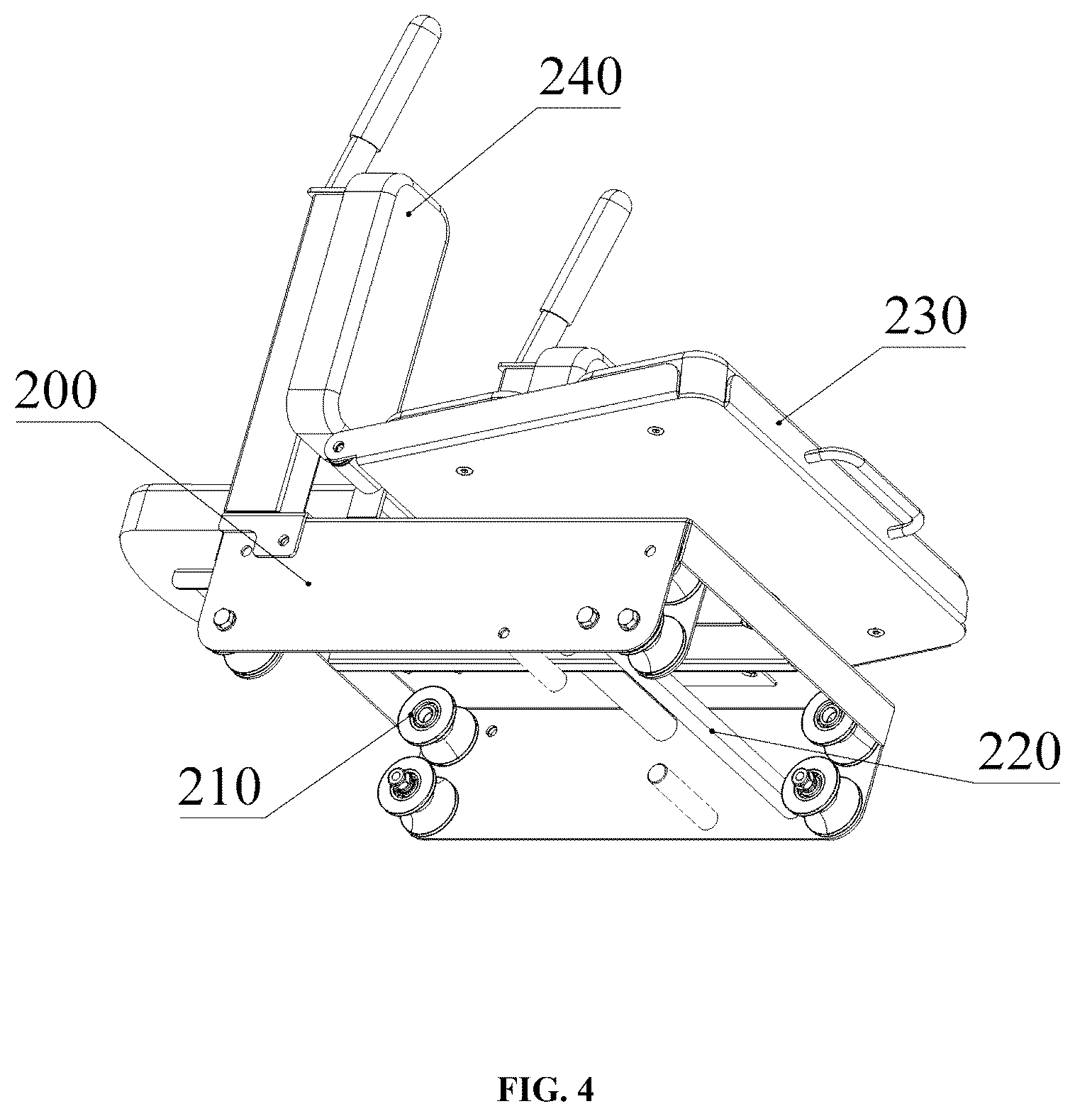 Patent US12508465 Figure 3 – Leg exercise device with emergency braking