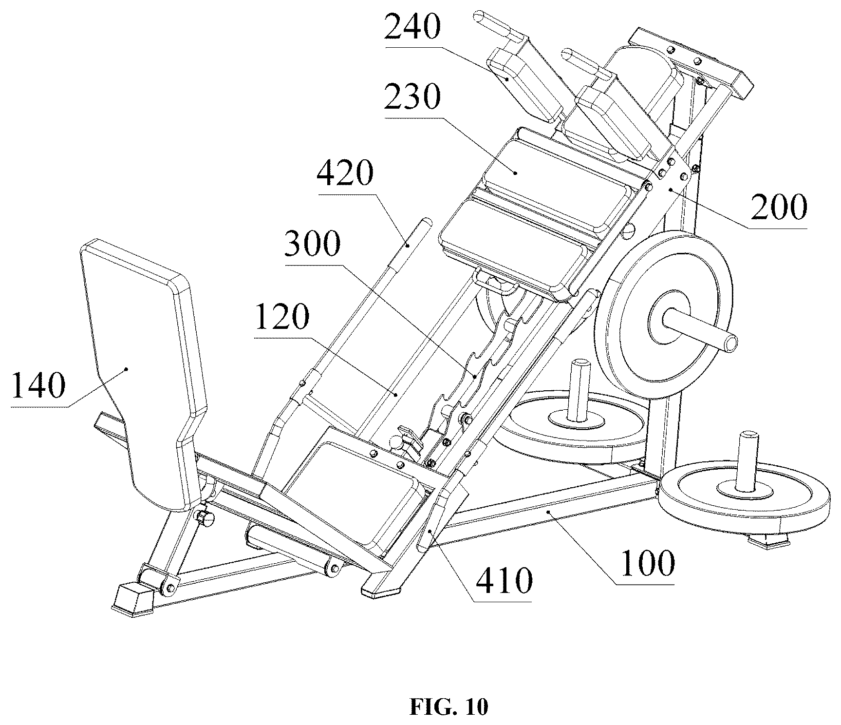 Patent US12508465 Figure 7 – Leg exercise device with emergency braking
