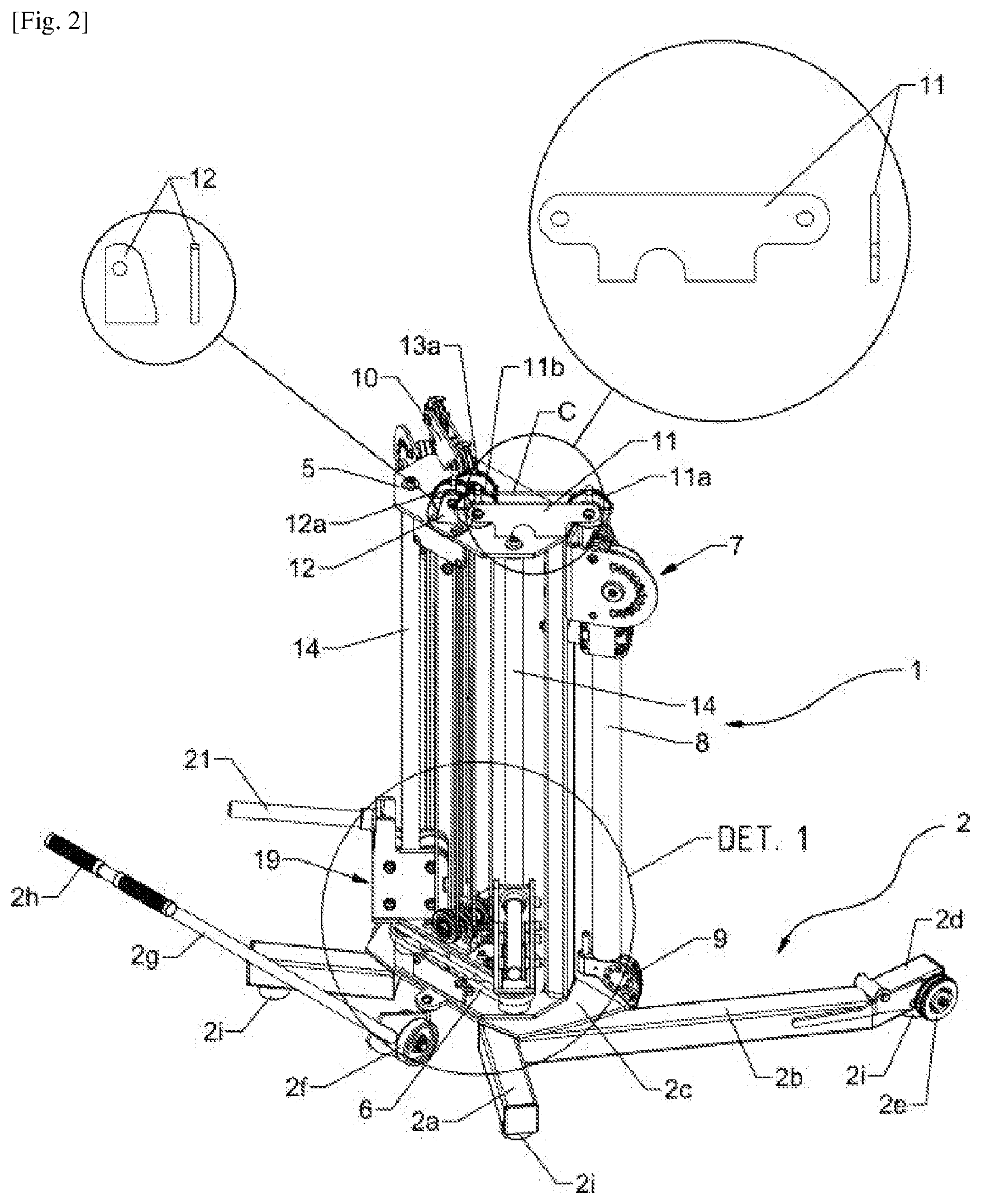 Patent US12508467 Figure 2 – Apparatus for the practice of physical exercises with a cable stretch variation system