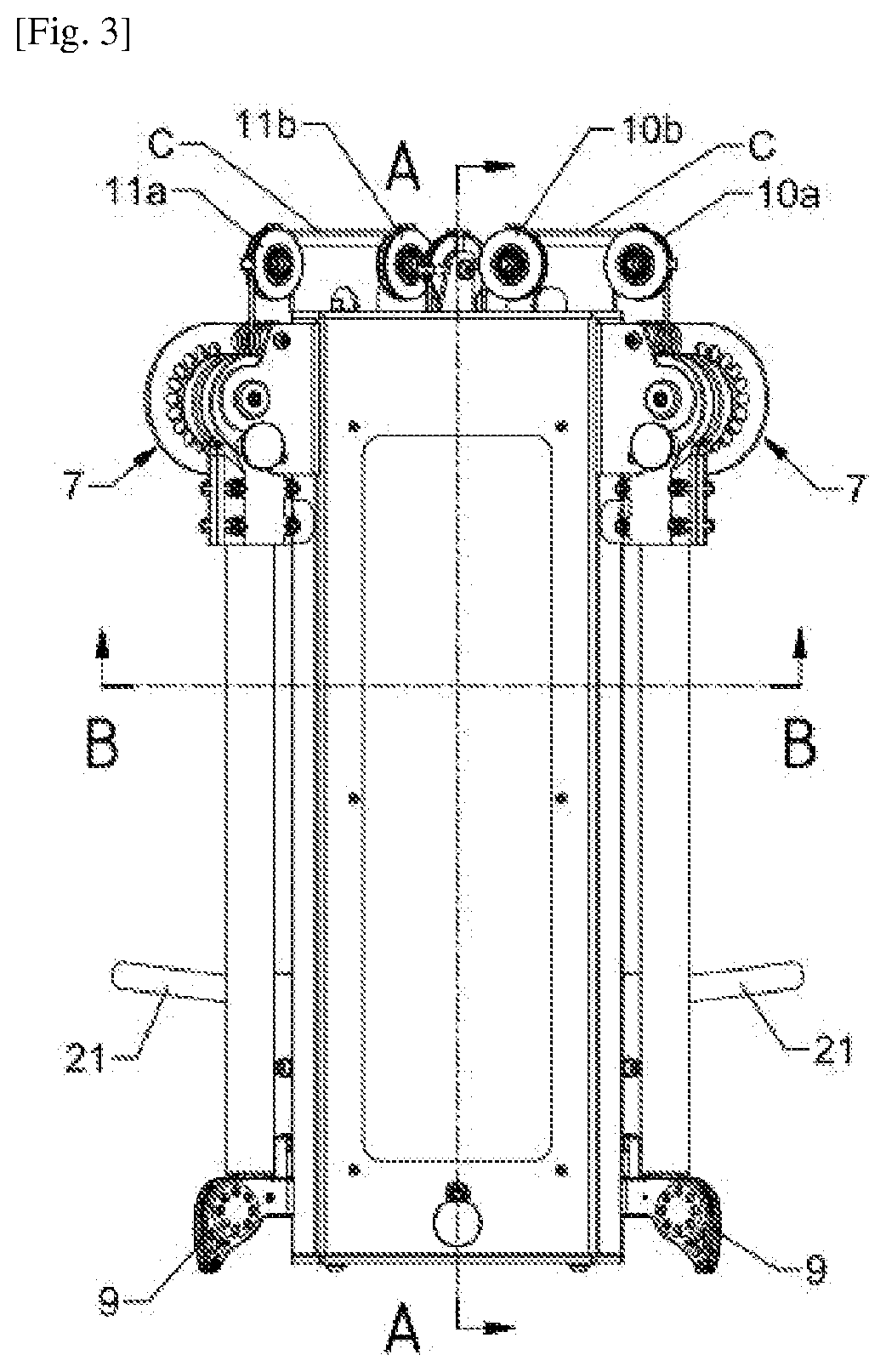 Patent US12508467 Figure 3 – Apparatus for the practice of physical exercises with a cable stretch variation system