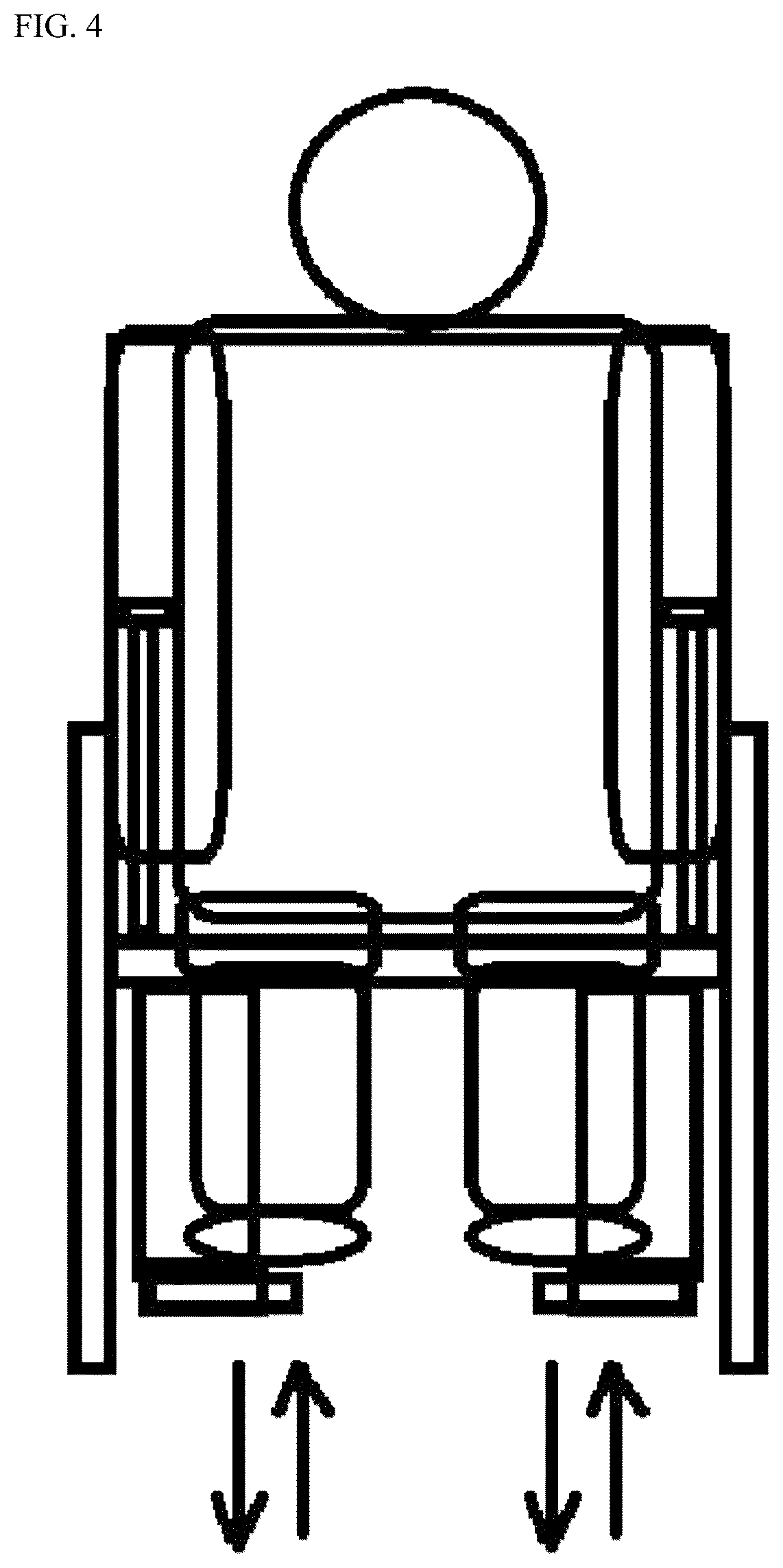 Patent US12508471 Figure 4 – Wheelchair lower body exercise device