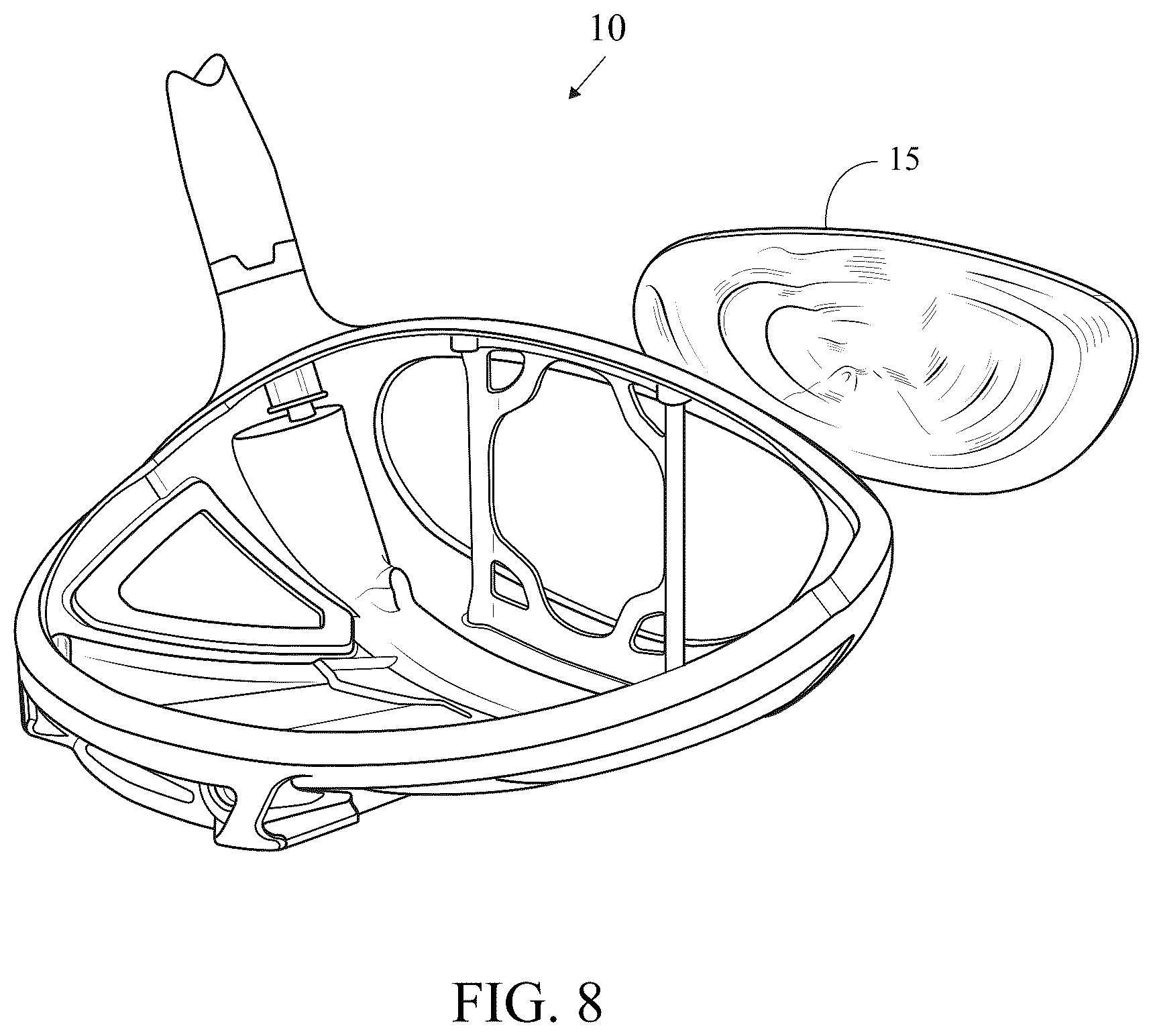 Patent US12508478 Figure 10 – Composite components of a golf club head