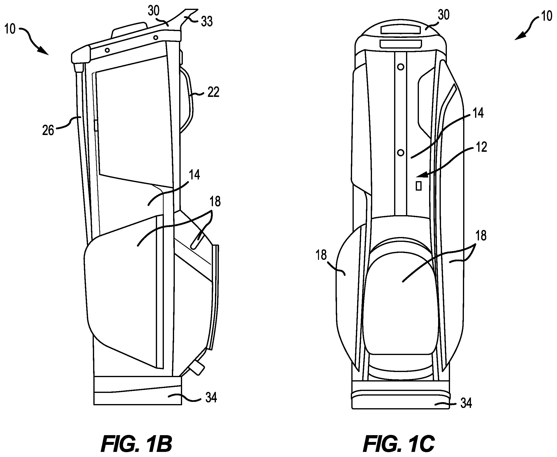 Patent US12508481 Figure 2 – Snap fit golf bag assembly