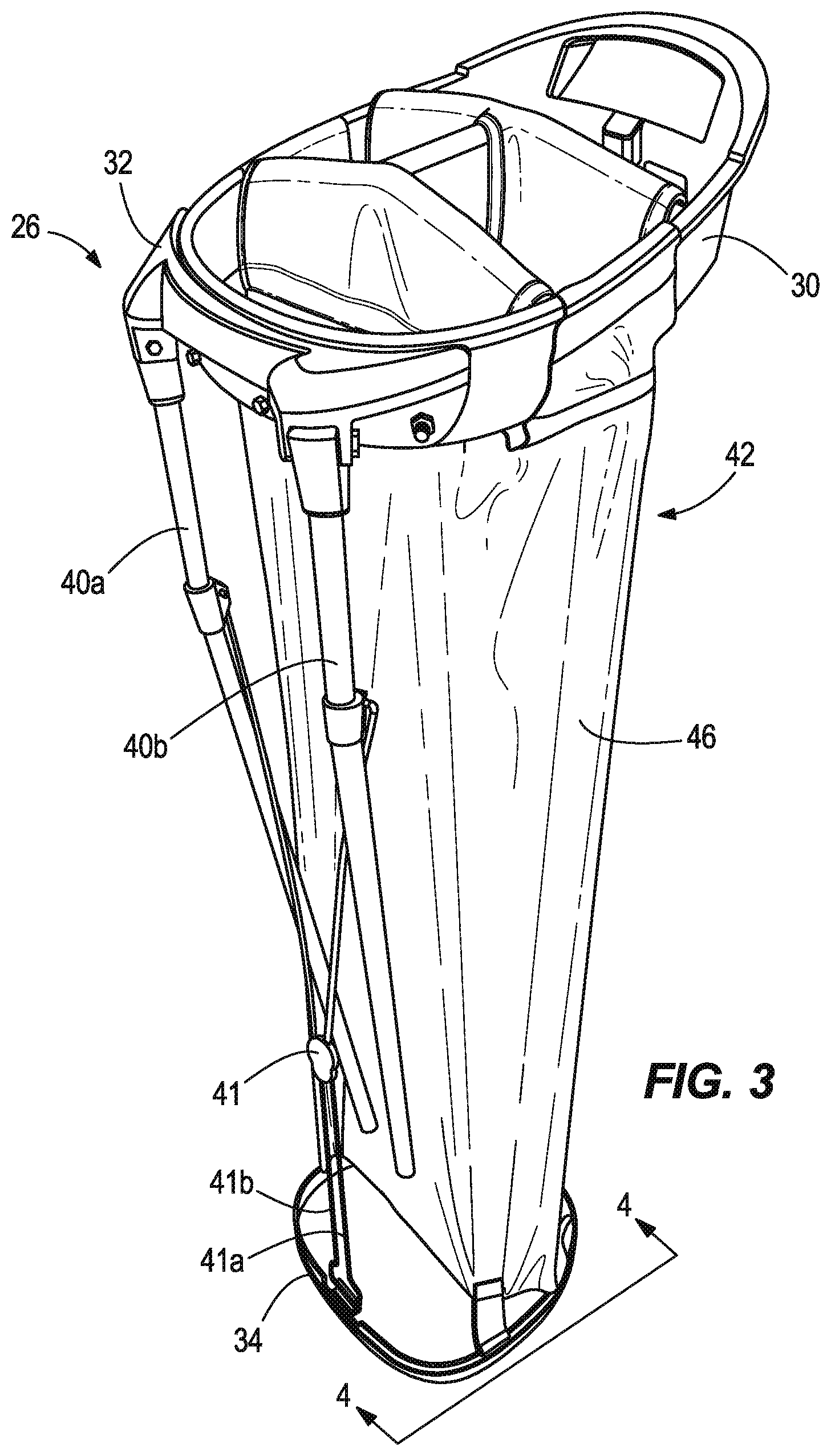 Patent US12508481 Figure 5 – Snap fit golf bag assembly