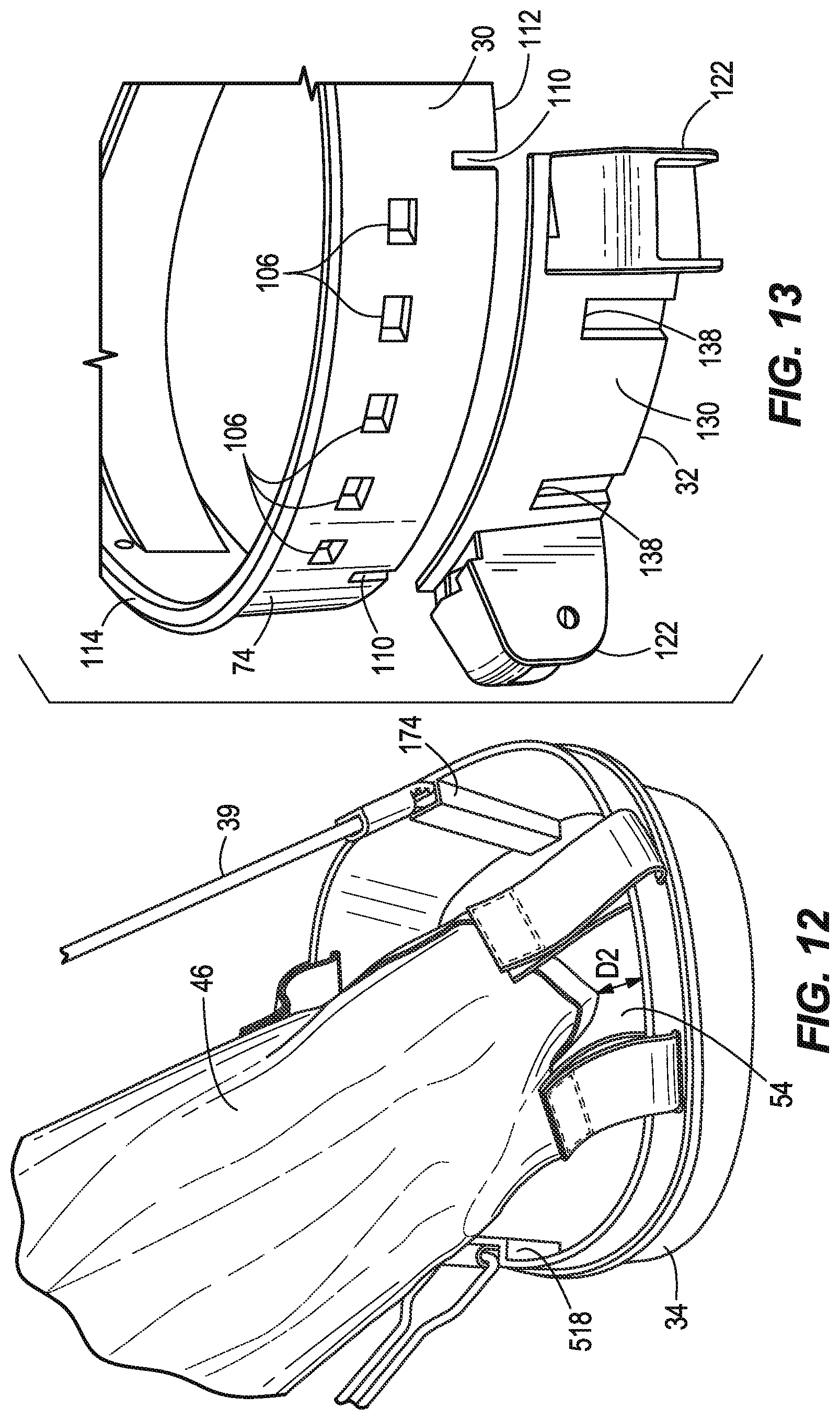 Patent US12508481 Figure 12 – Snap fit golf bag assembly