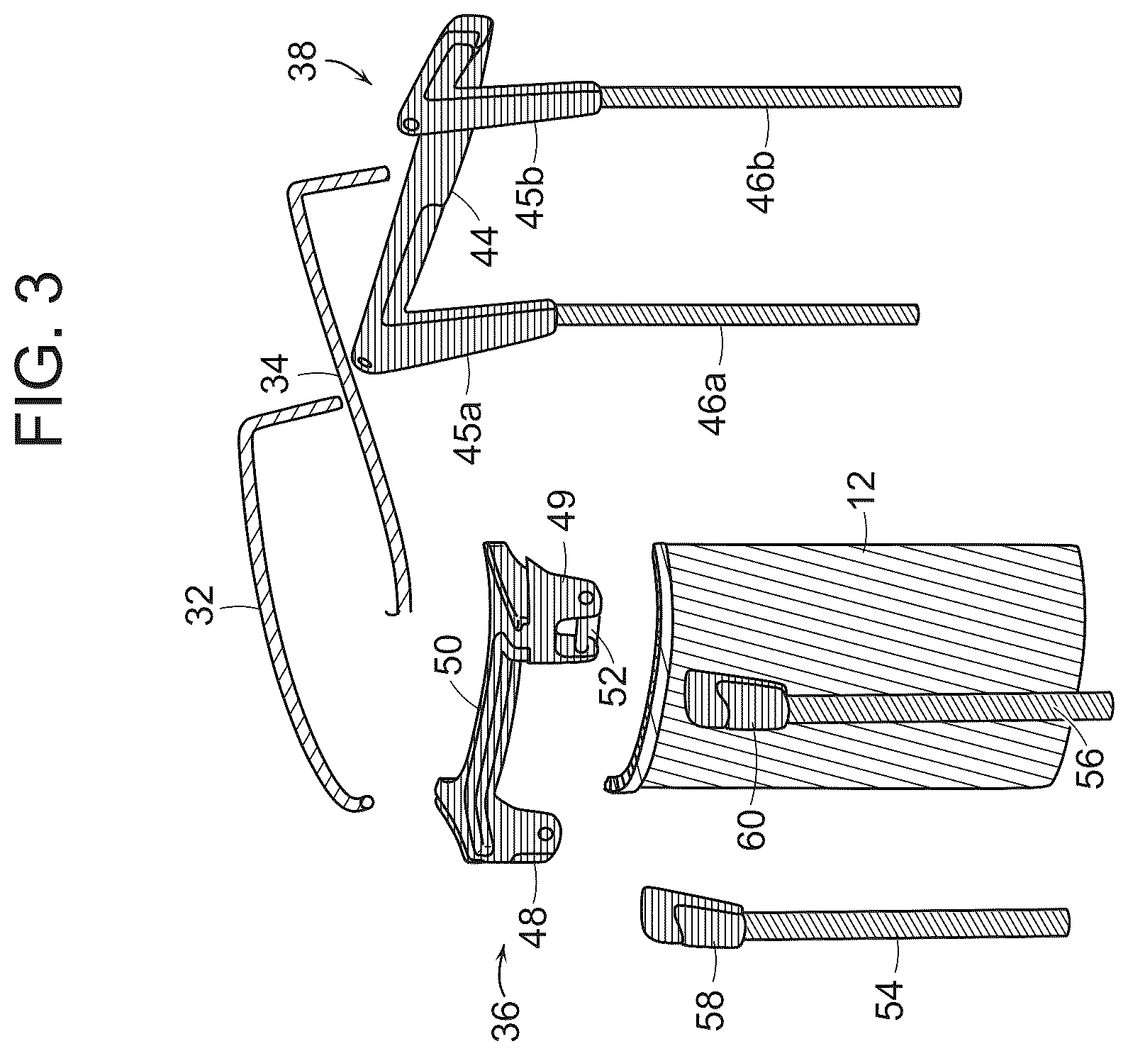Patent US12508482 Figure 4 – Golf bag having lightweight top frame with three-dimensional printed structures