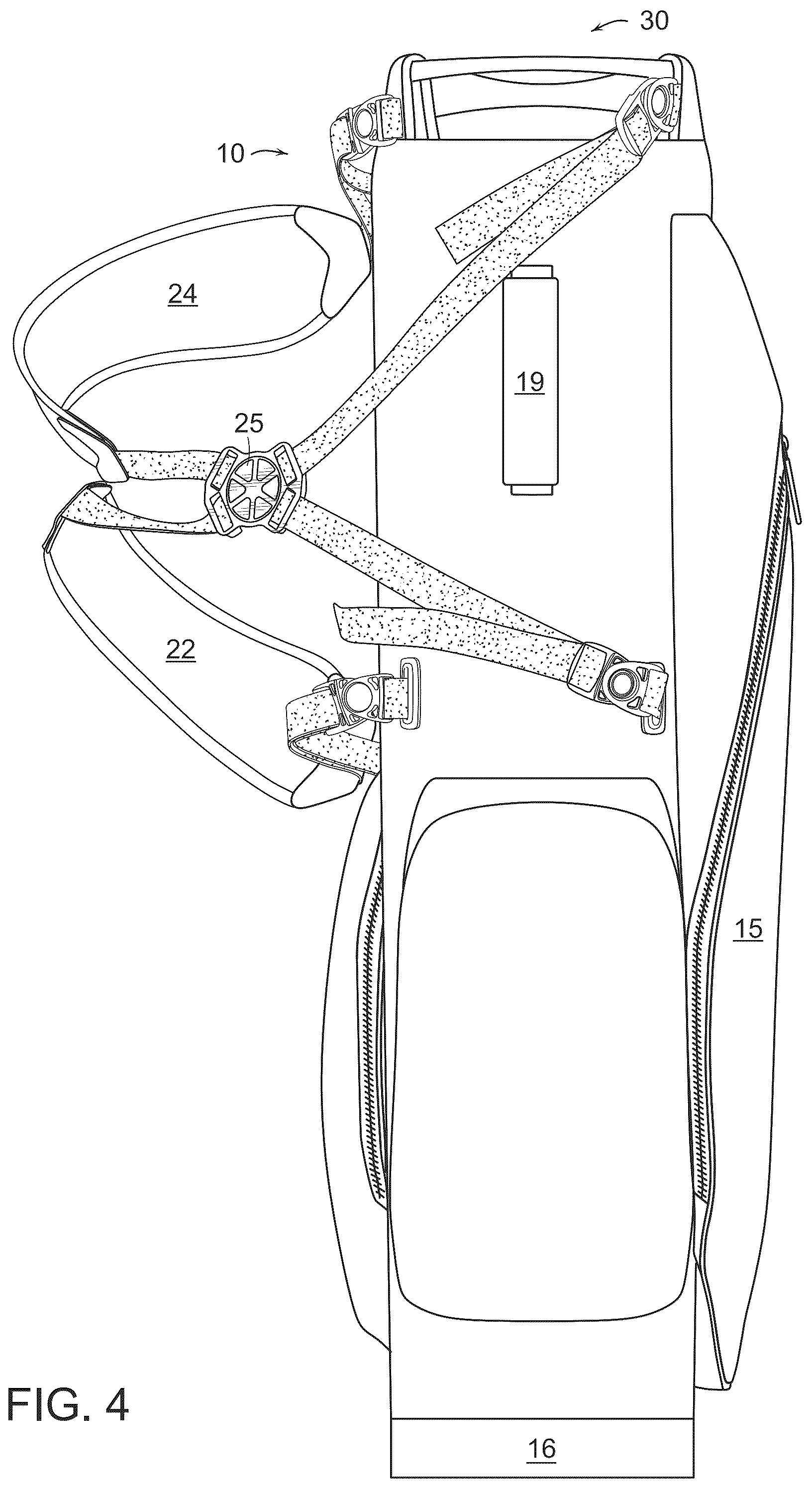 Patent US12508482 Figure 5 – Golf bag having lightweight top frame with three-dimensional printed structures