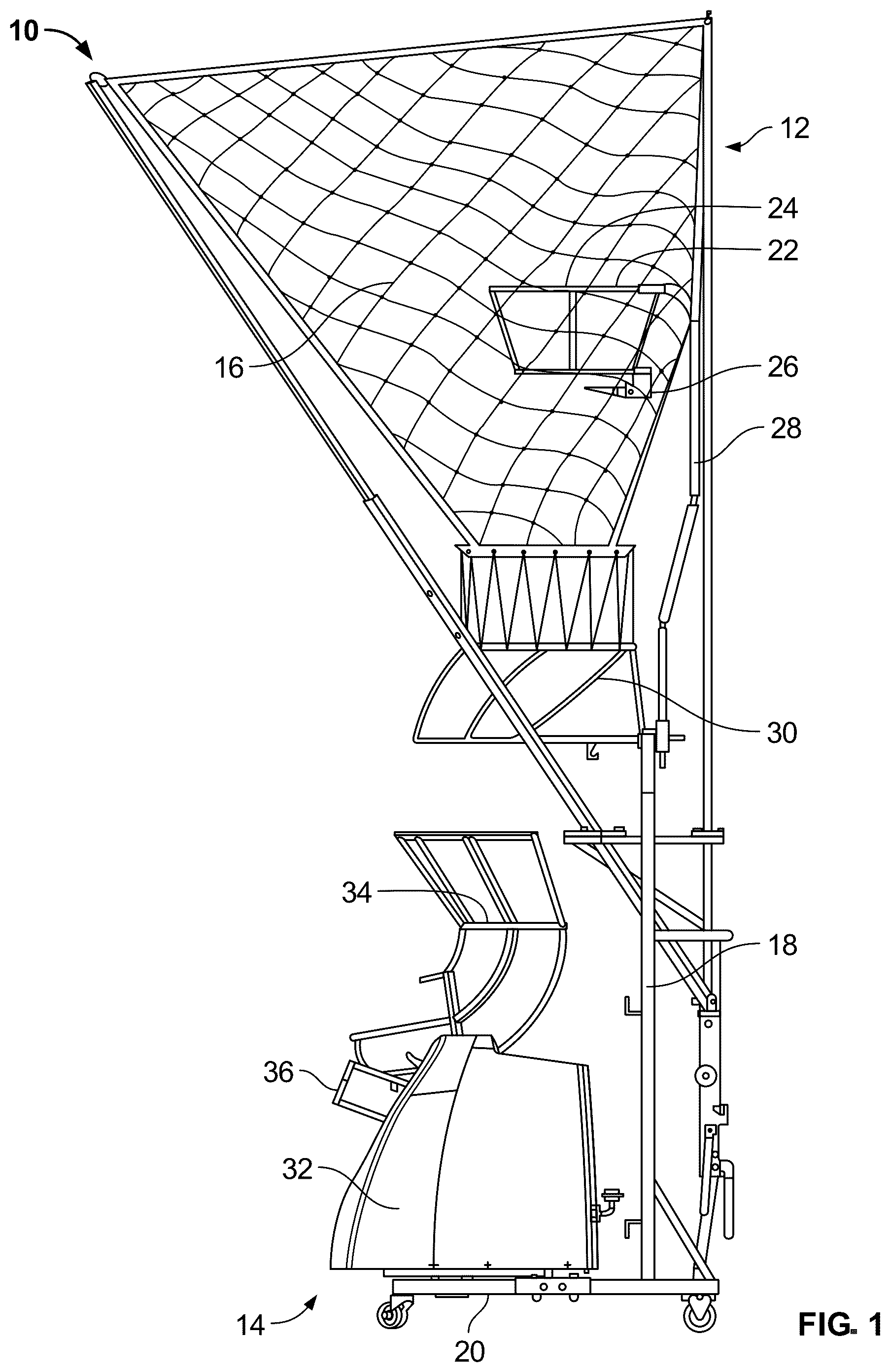Patent US12508485 Figure 1 – Basketball training system