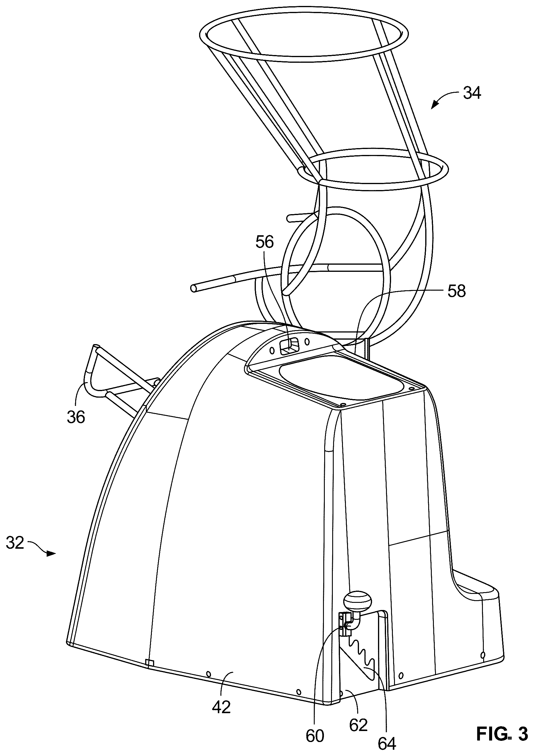 Patent US12508485 Figure 3 – Basketball training system