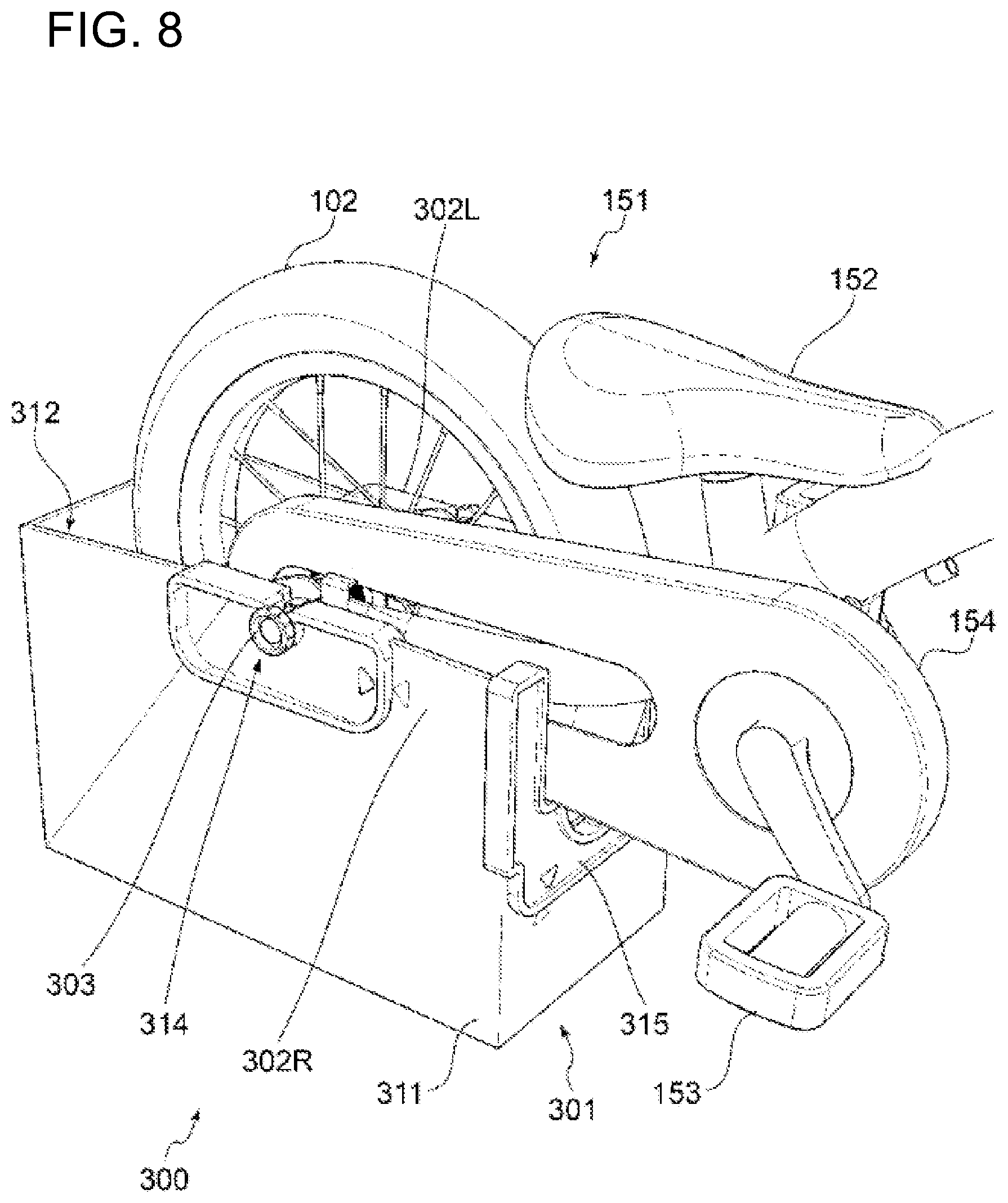 Patent US12508486 Figure 8 – Bicycle stand