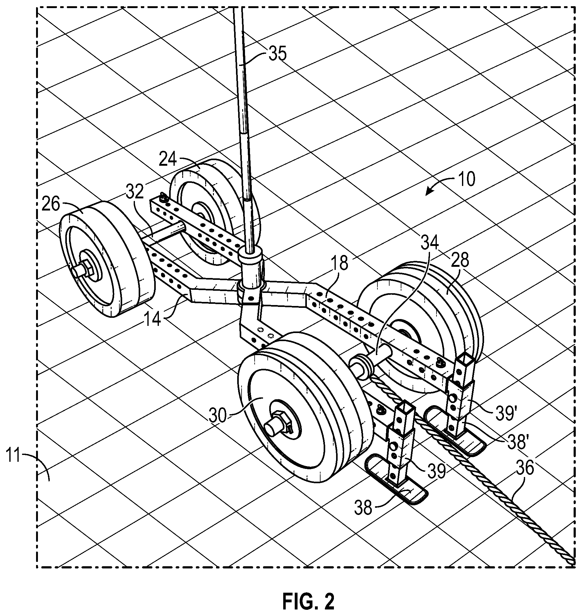 Patent US12508489 Figure 2 – Exercise equipment storage and transport
