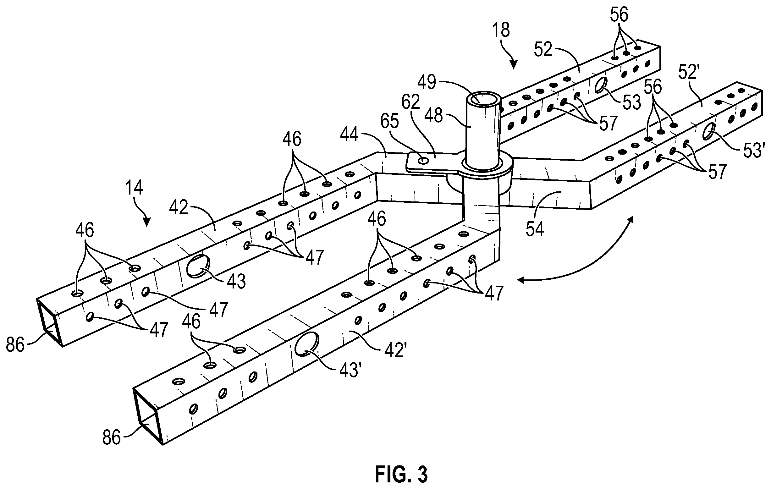 Patent US12508489 Figure 3 – Exercise equipment storage and transport