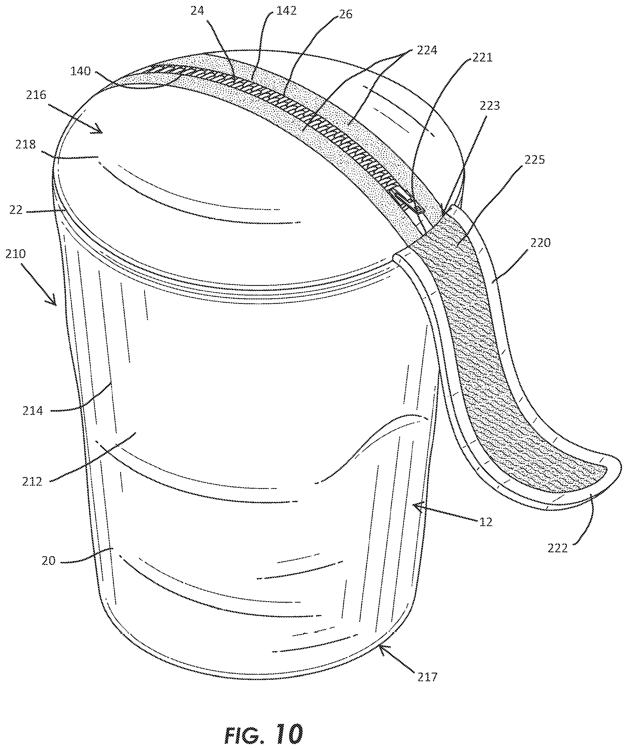 Patent US12508490 Figure 8 – Weighted bag and shell for holding one or more weighted articles