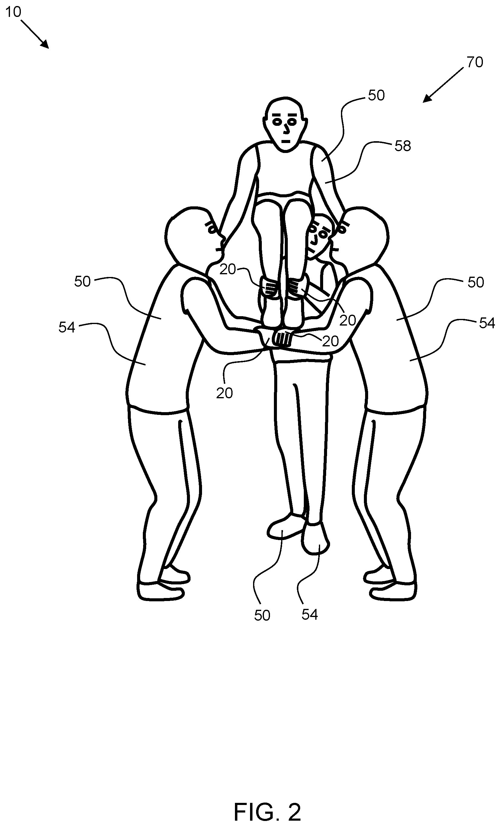 Patent US12508492 Figure 2 – Cheerleading training system