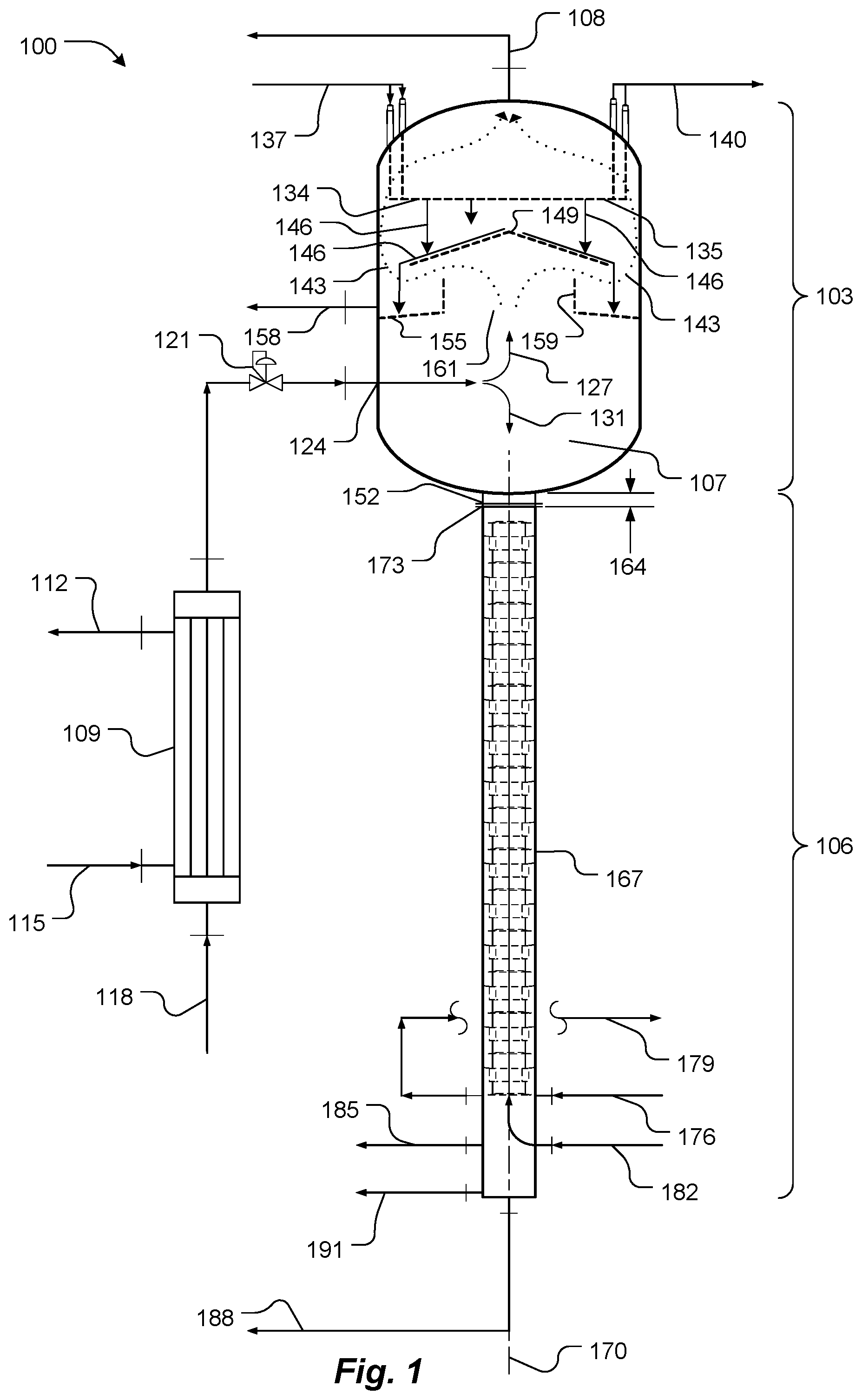 Patent US12508520 Figure 1 – Short path fractional distillation apparatus
