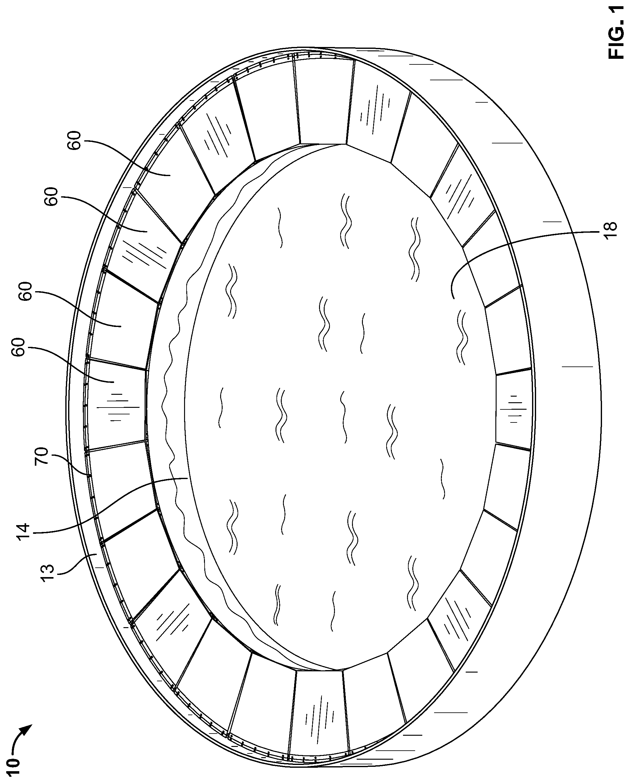 Patent US12508523 Figure 1 – Launder cover system