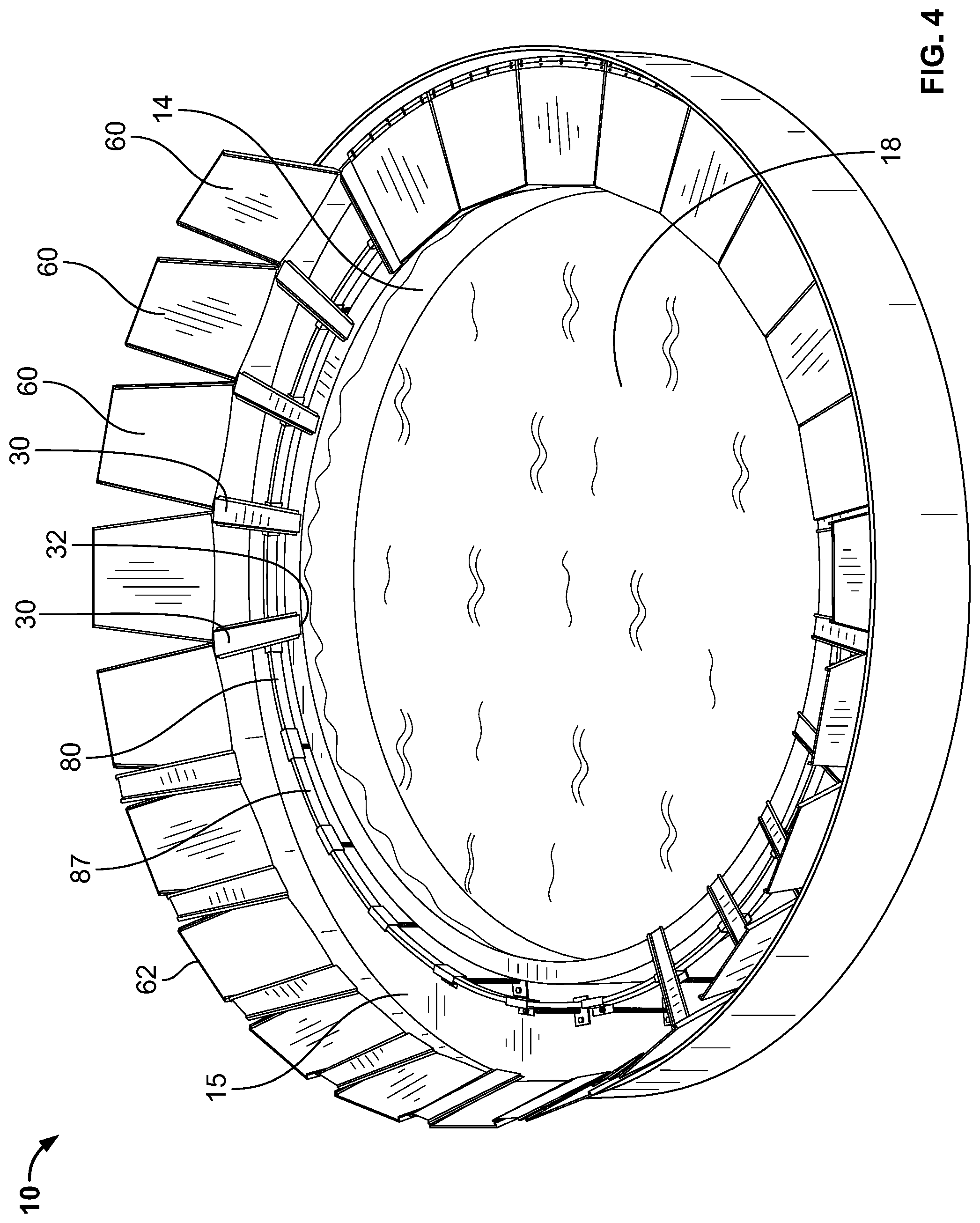 Patent US12508523 Figure 4 – Launder cover system