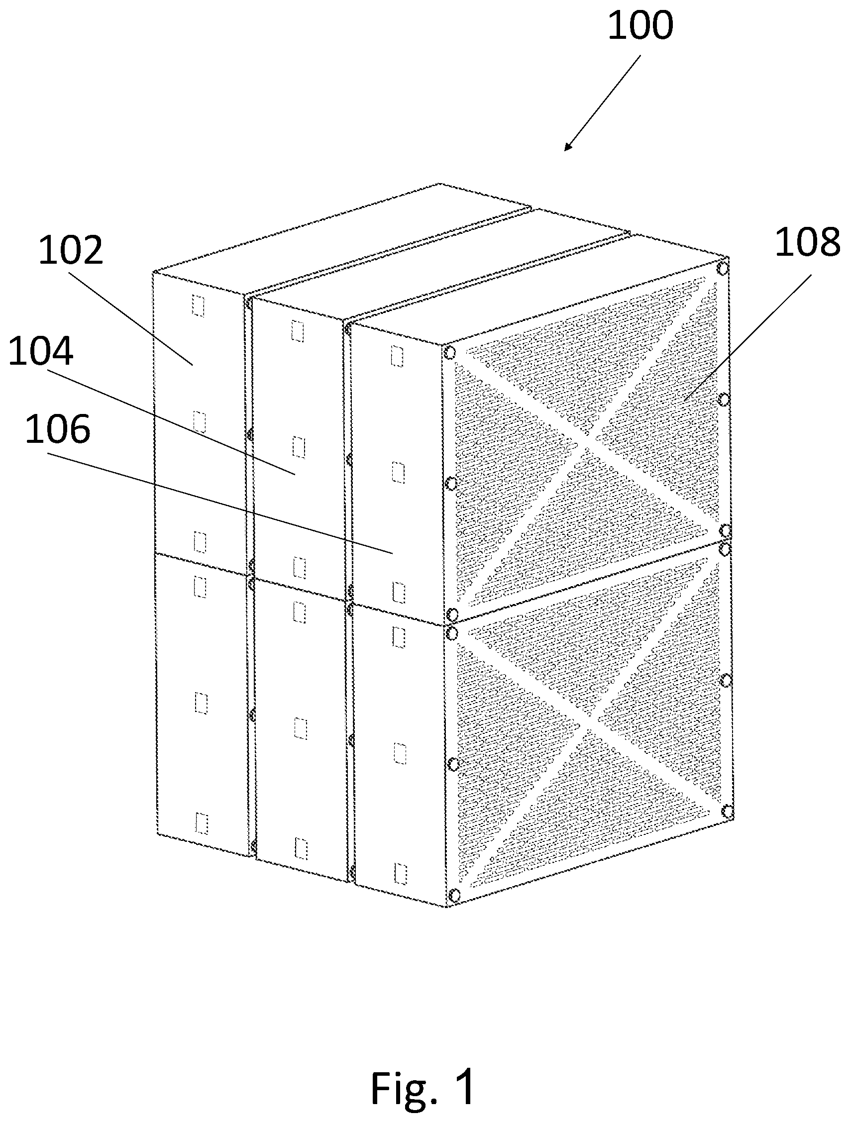Patent US12508530 Figure 1 – Mechanical electrostatic filter assembly
