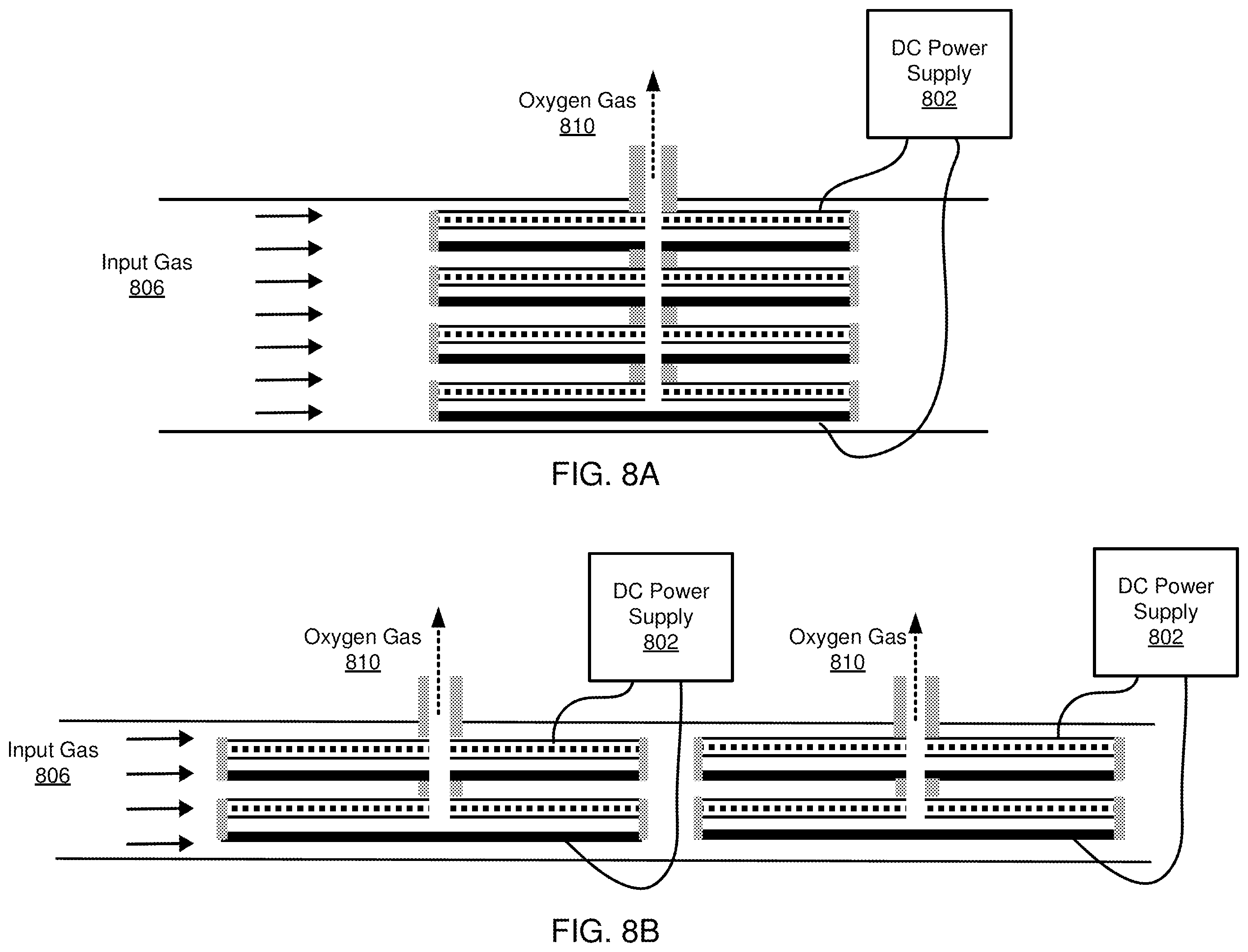 Patent US12508541 Figure 7 – Systems and methods for oxygen concentration with electrochemical stacks in series gas flow