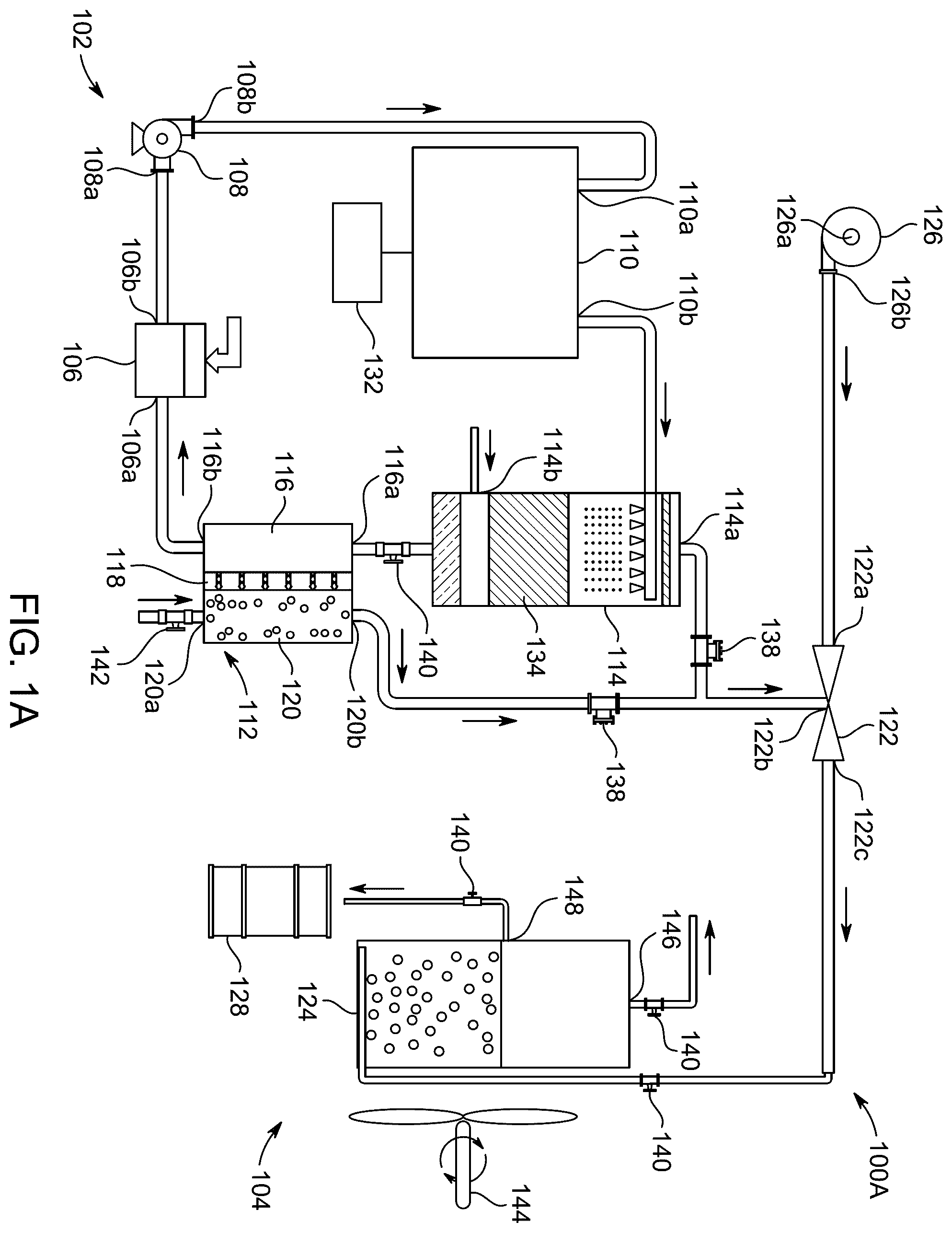 Patent US12508547 Figure 1 – System for desalinating water with multiple desalination processes