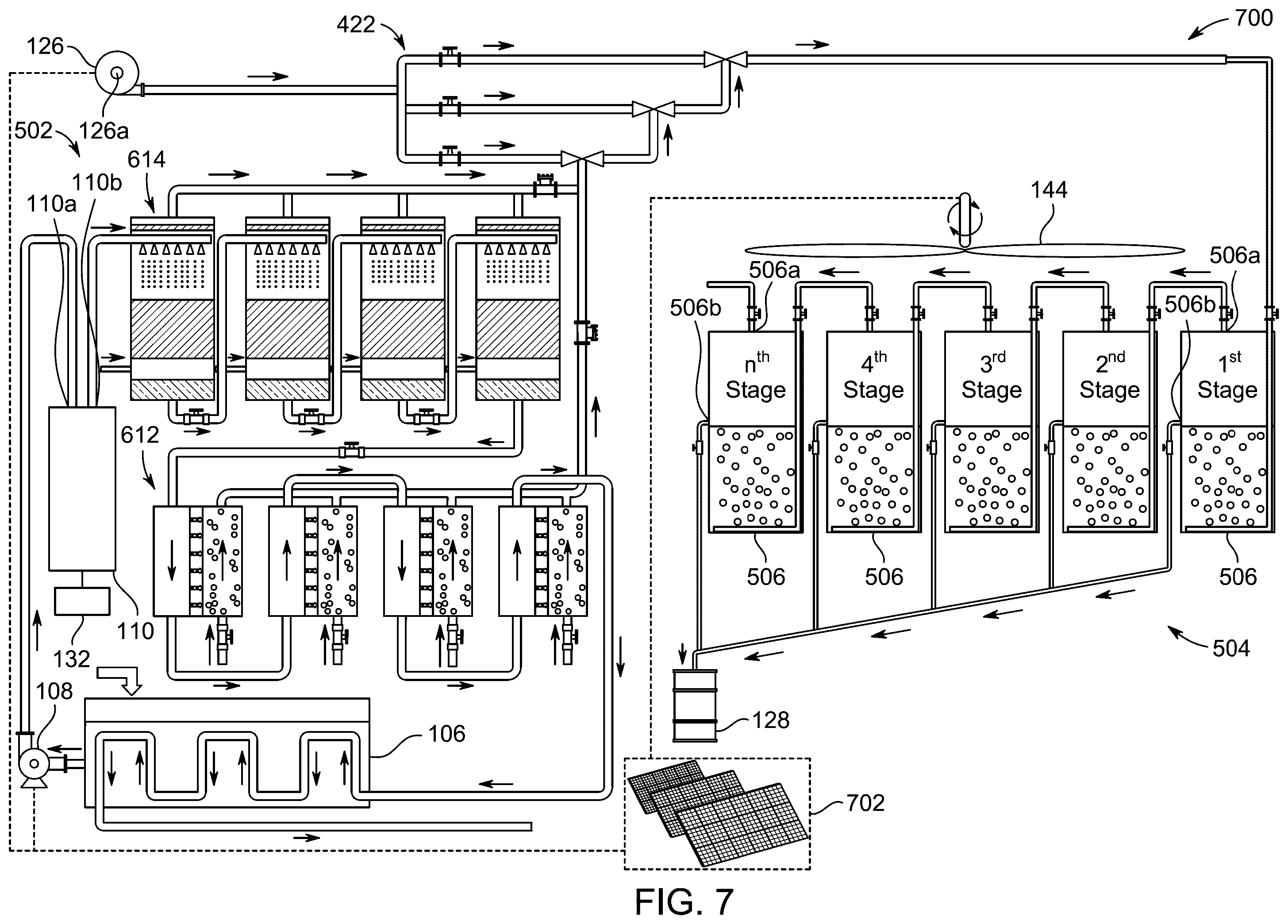 Patent US12508547 Figure 11 – System for desalinating water with multiple desalination processes