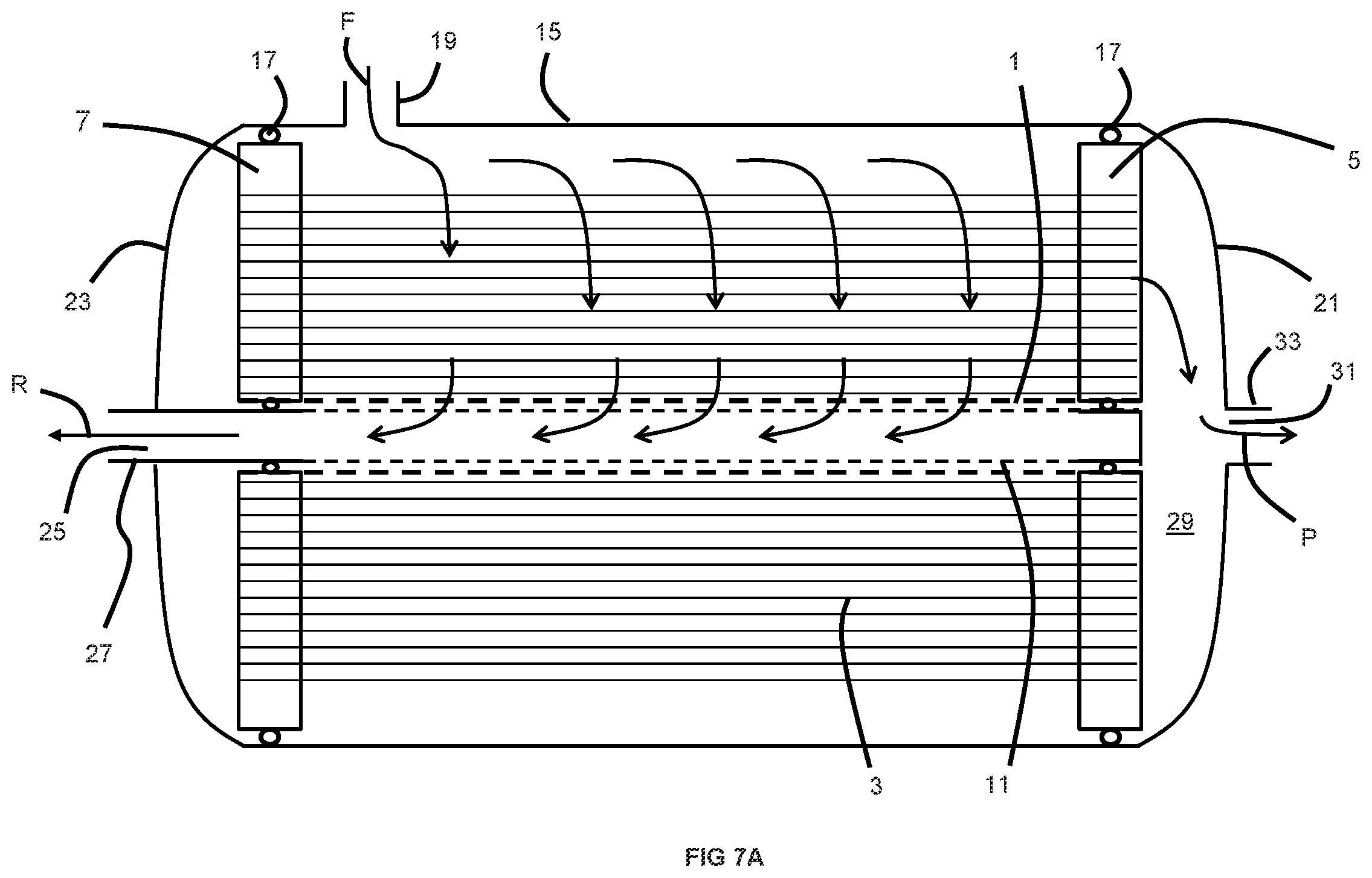 Patent US12508549 Figure 8 – Gas separation membrane bundle with convertible flow configurations