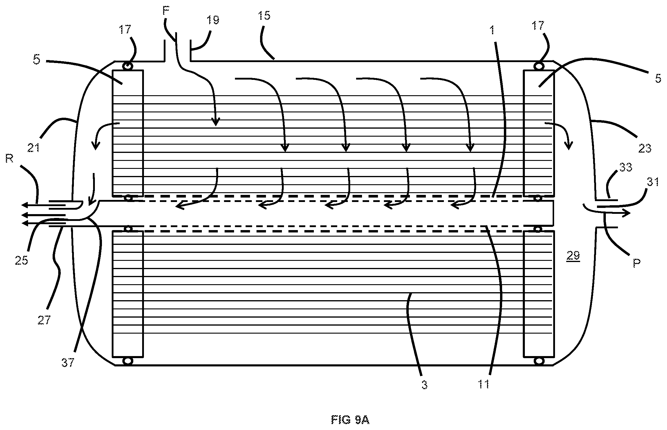 Patent US12508549 Figure 12 – Gas separation membrane bundle with convertible flow configurations