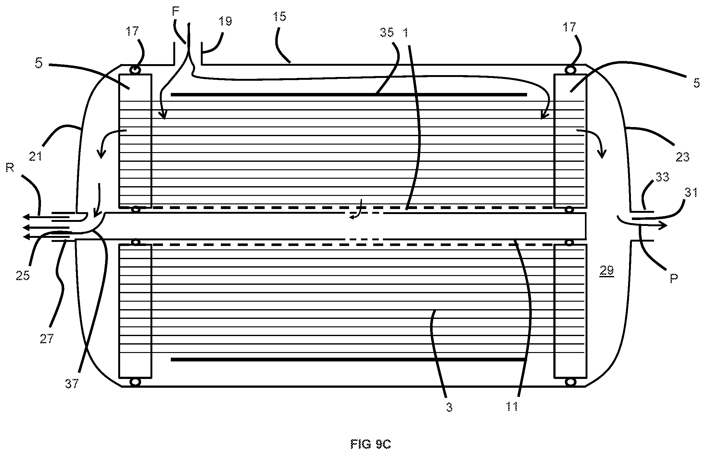 Patent US12508549 Figure 14 – Gas separation membrane bundle with convertible flow configurations