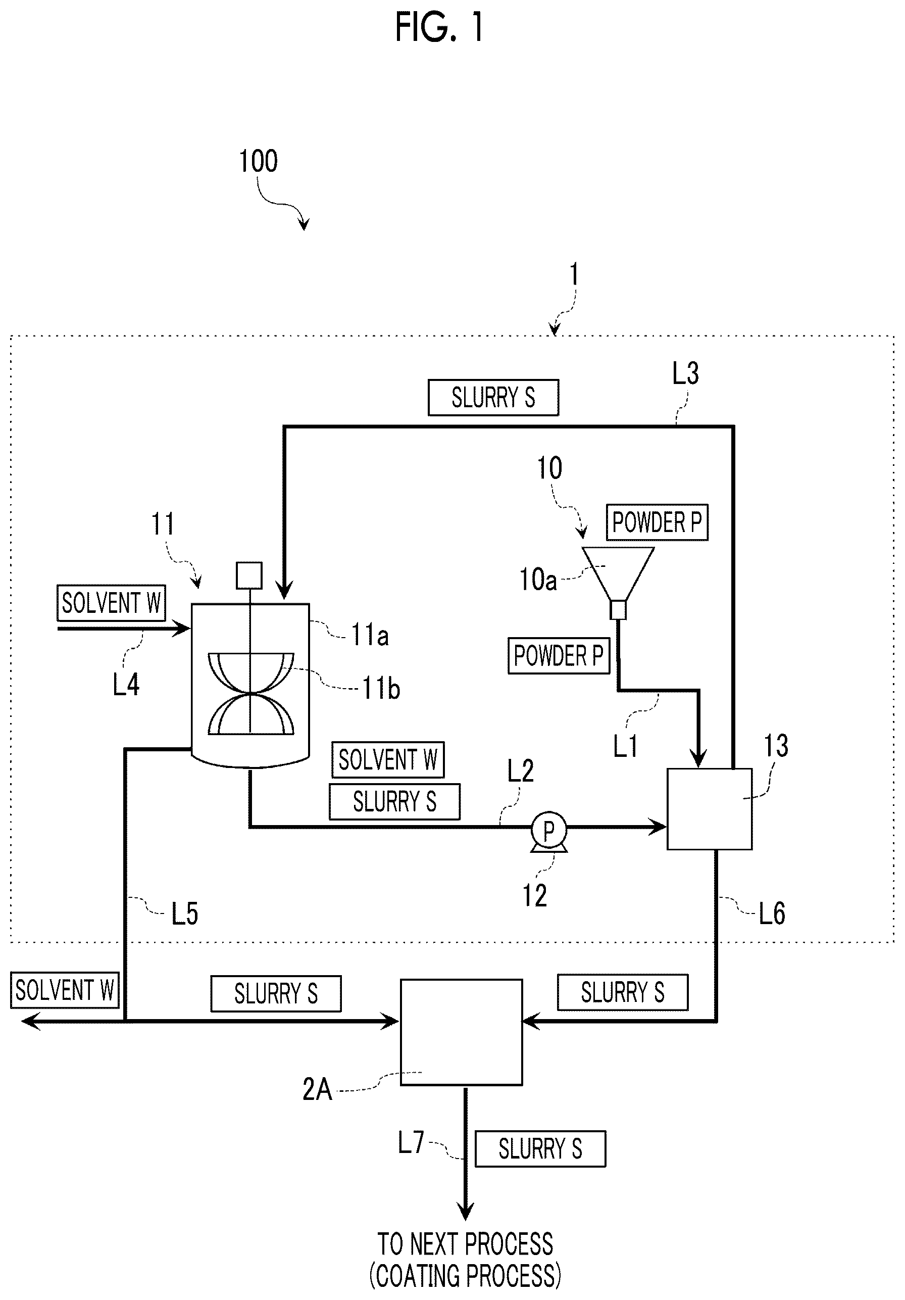 Patent US12508553 Figure 1 – Slurry storage device, slurry production system and slurry storage method