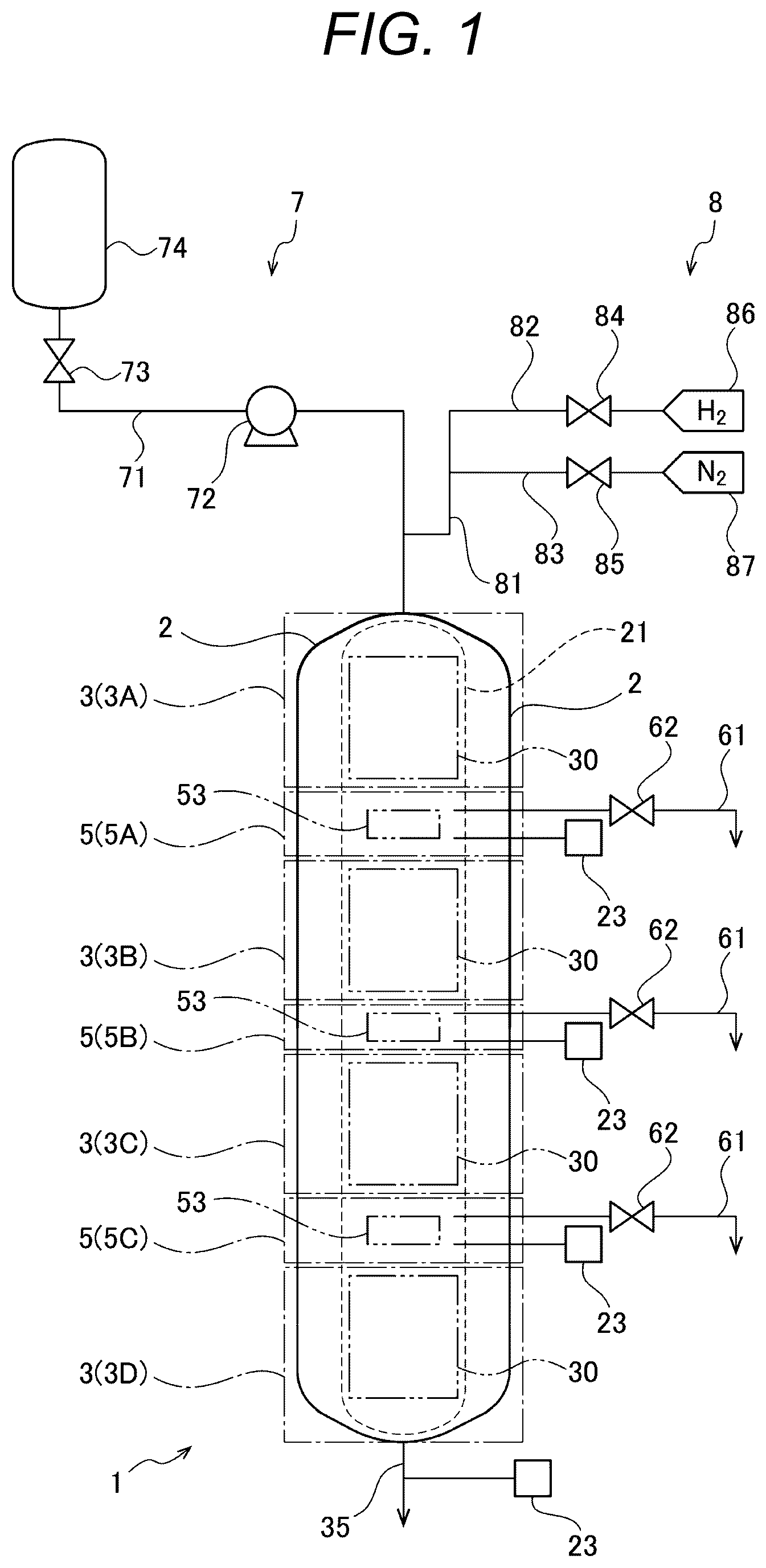 Patent US12508567 Figure 1 – Flow member and reaction vessel