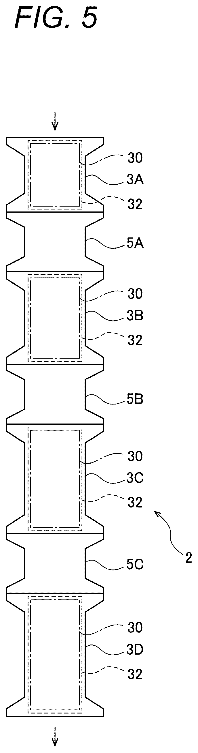 Patent US12508567 Figure 5 – Flow member and reaction vessel