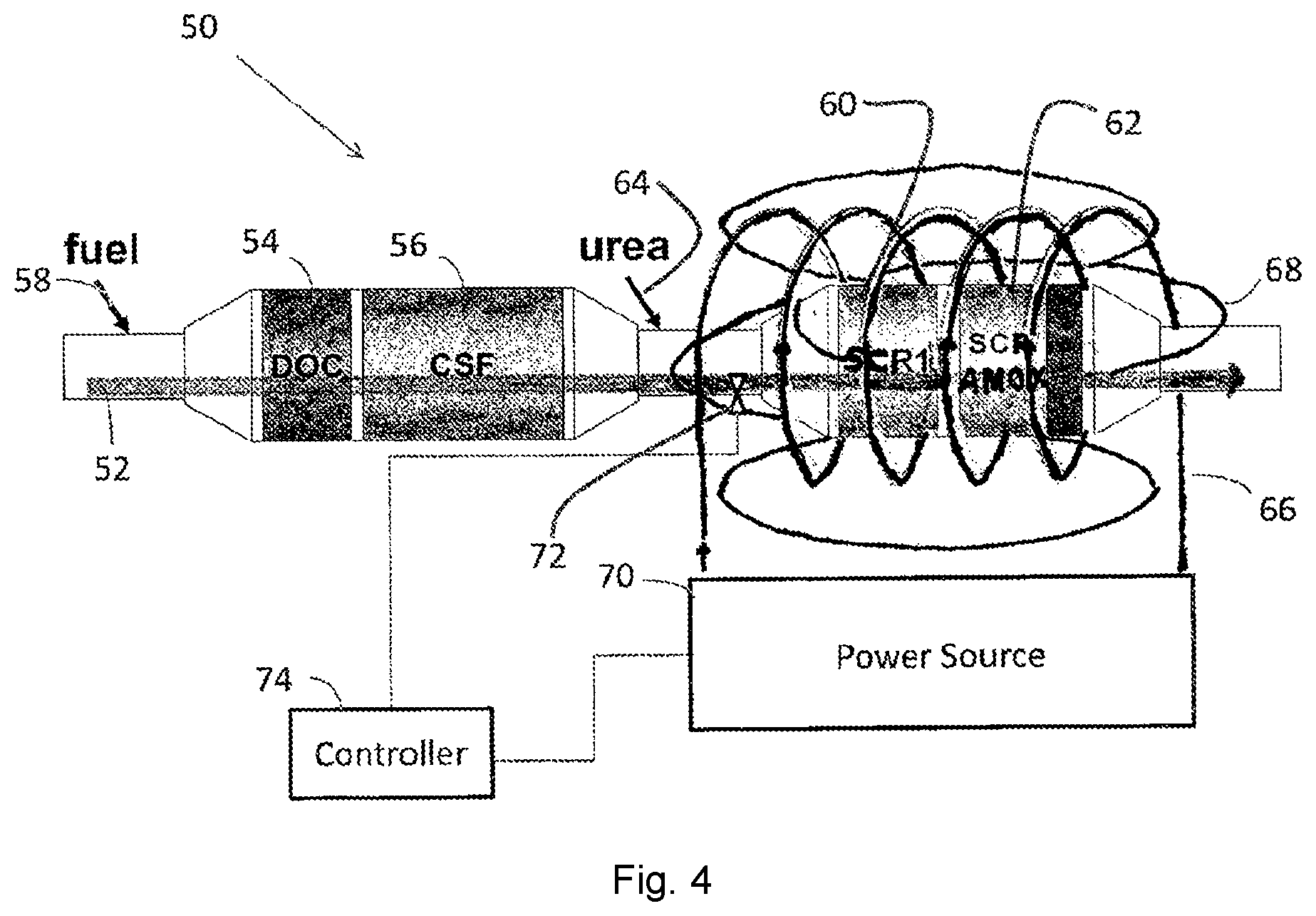 Patent US12508578 Figure 5 – Catalyst composition comprising magnetic material adapted for inductive heating