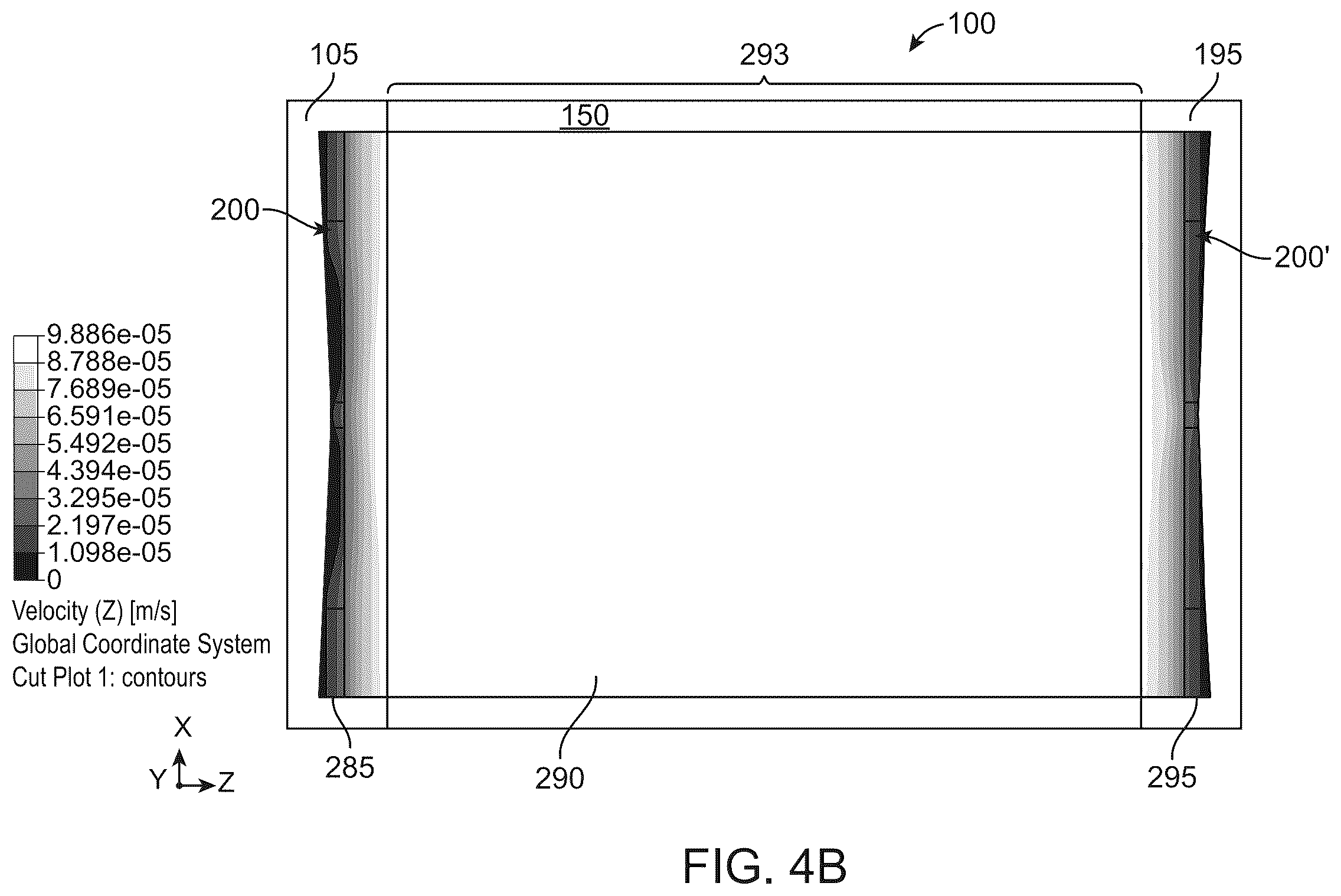 Patent US12508586 Figure 4 – Uniform fluid flow with constant resistance and velocity