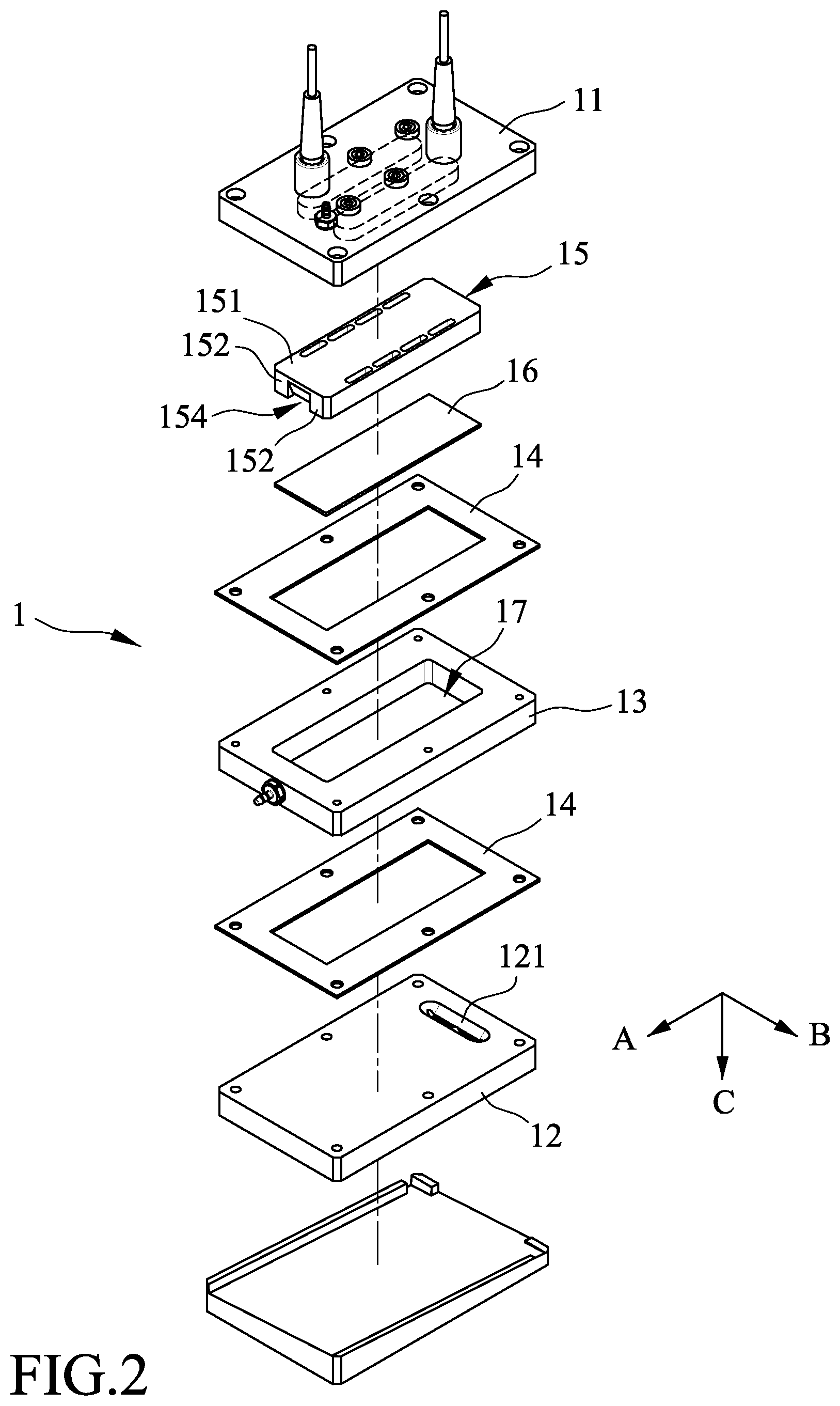 Patent US12508588 Figure 2 – Biomechanical testing system and reactor module thereof